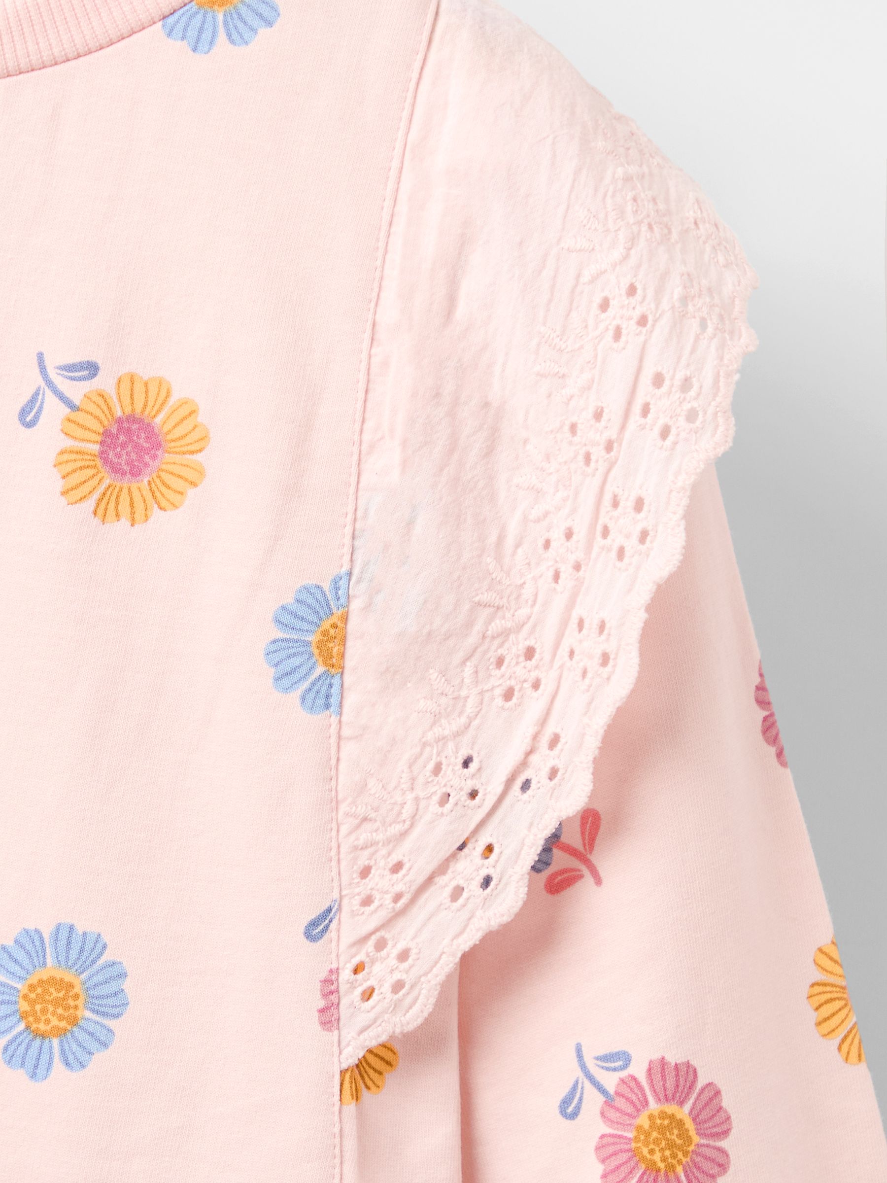 Pink Broderie Frill Sweat Dress - Image 4 of 4