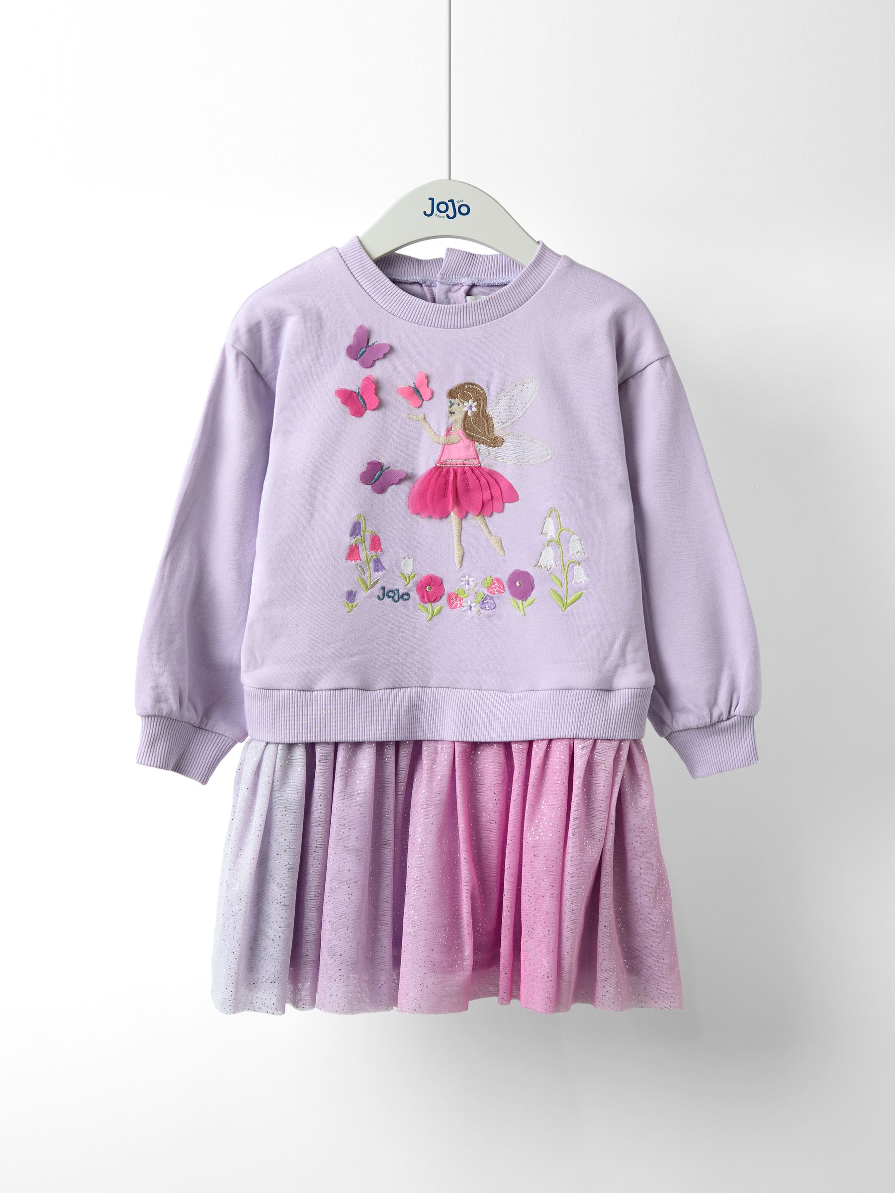 Purple Appliqué Tulle Sweat dress - Image 1 of 5