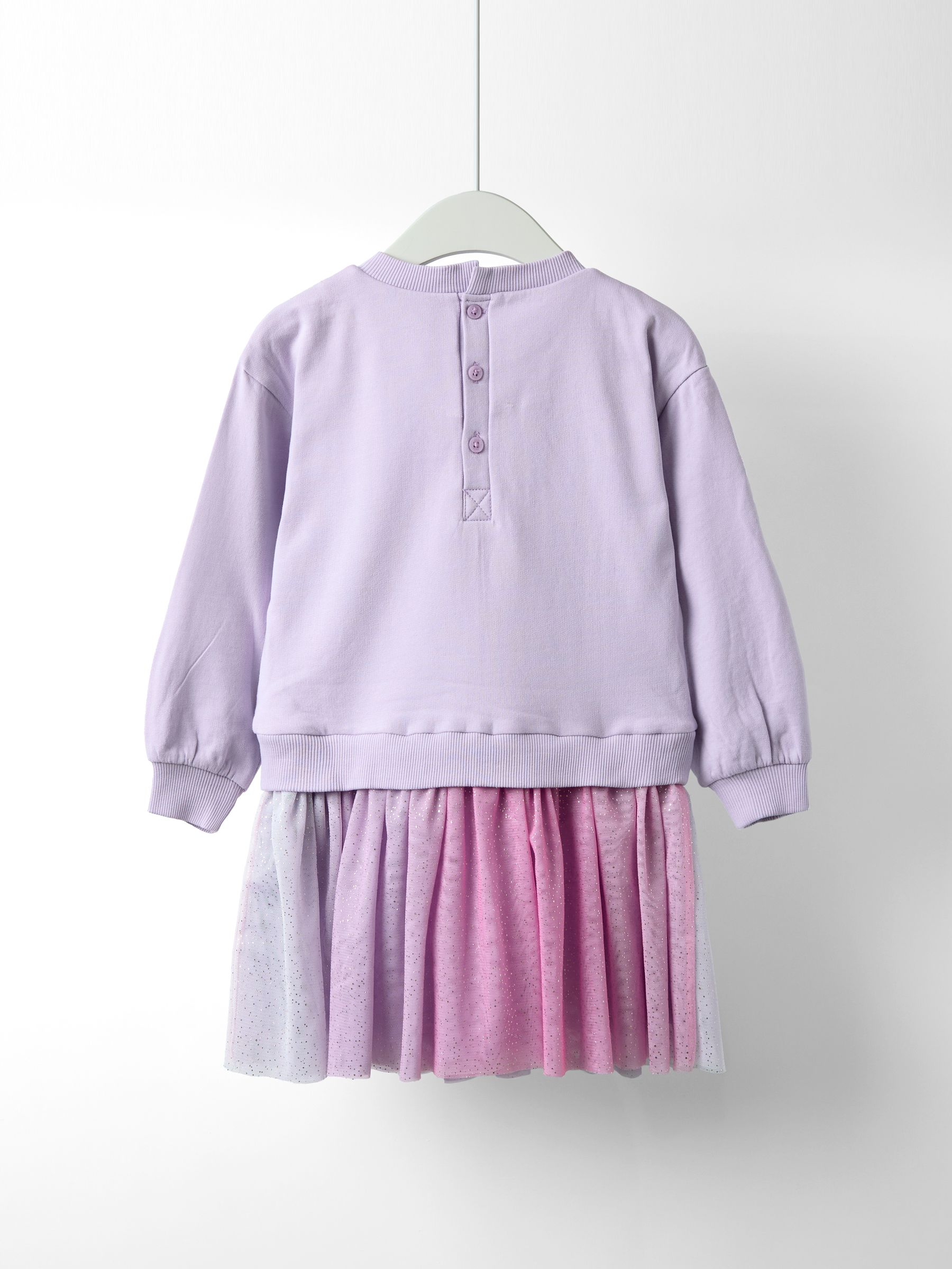 Purple Appliqué Tulle Sweat dress - Image 2 of 5