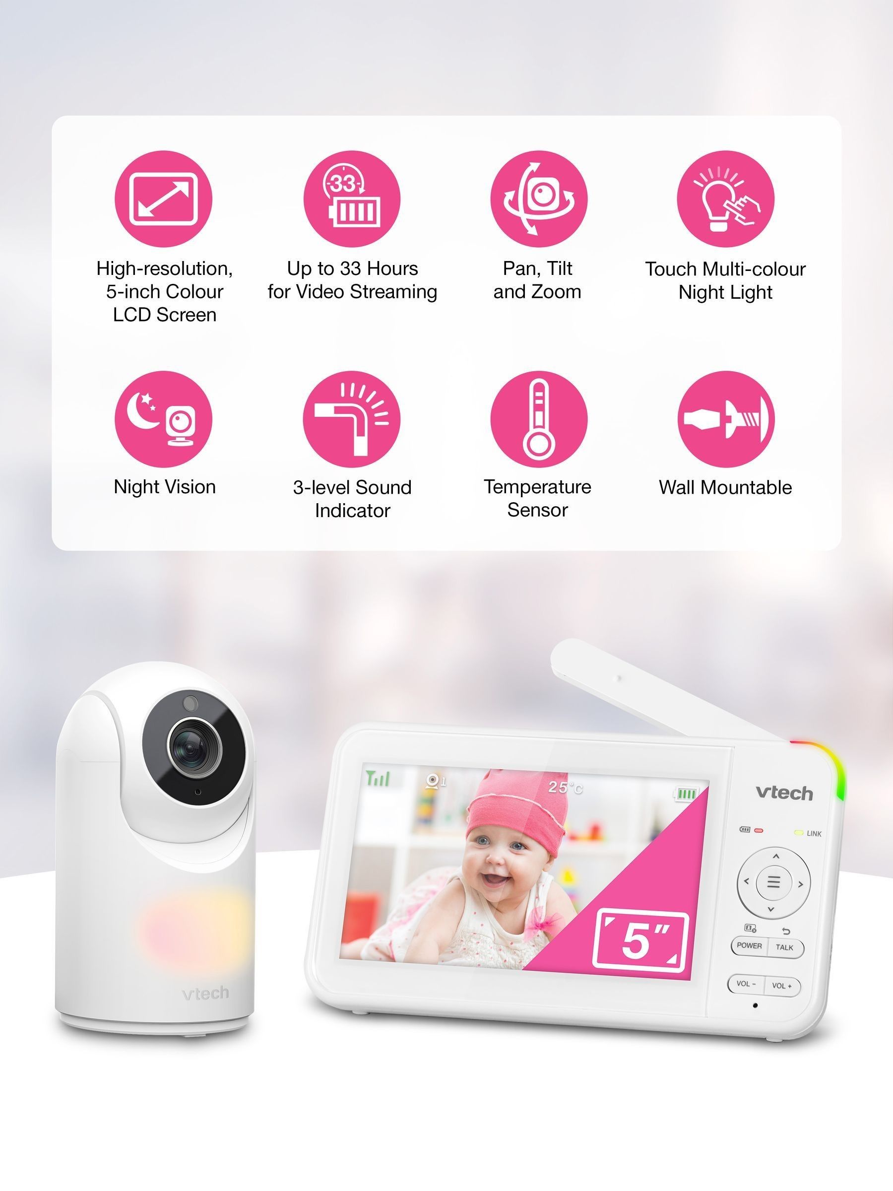 V-Tech White Video Monitor - Image 2 of 9 V-Tech White Video Monitor - Image 2 of 9