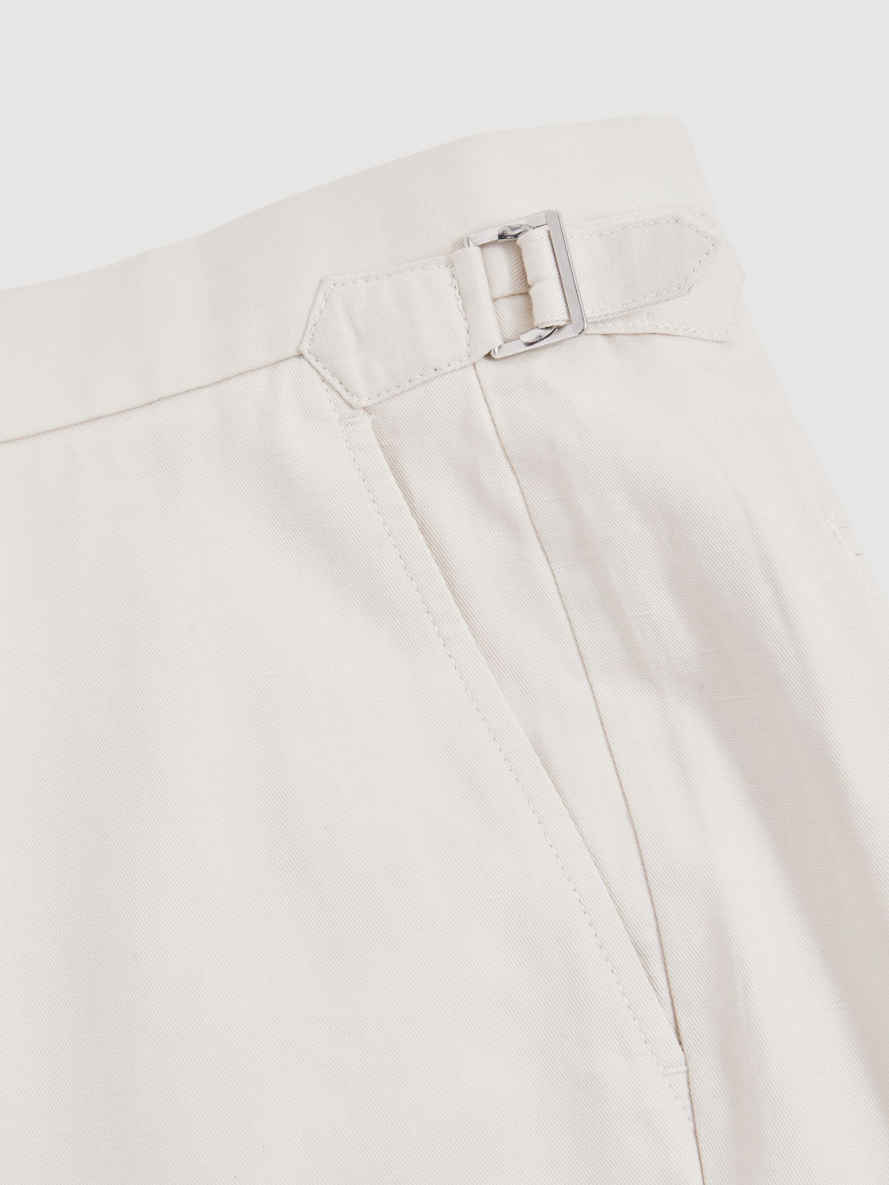 Cotton-Linen Tailored Shorts in Stone - Image 7 of 7