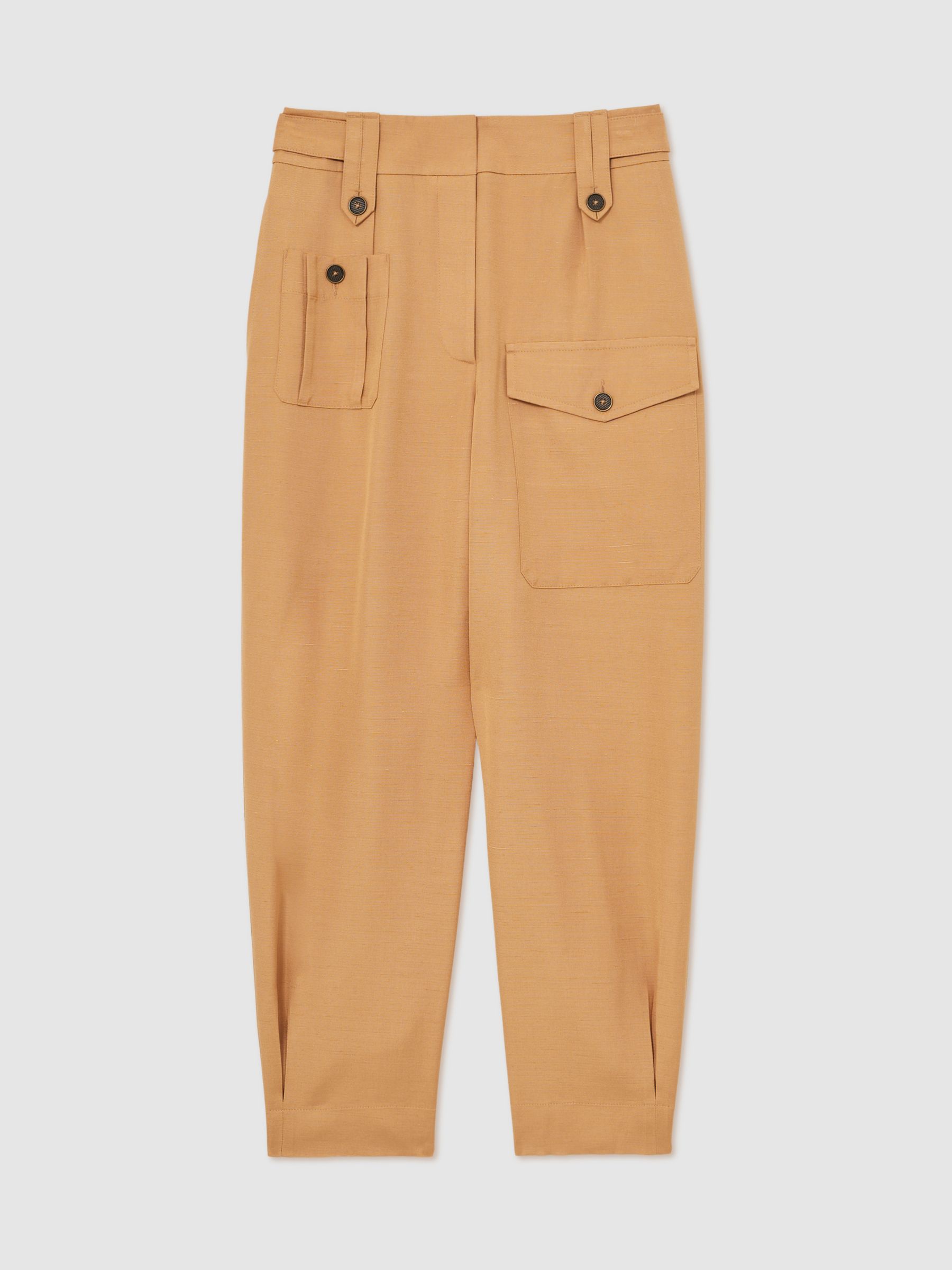 Atelier Tapered Cargo Trousers in Tan - Image 2 of 5