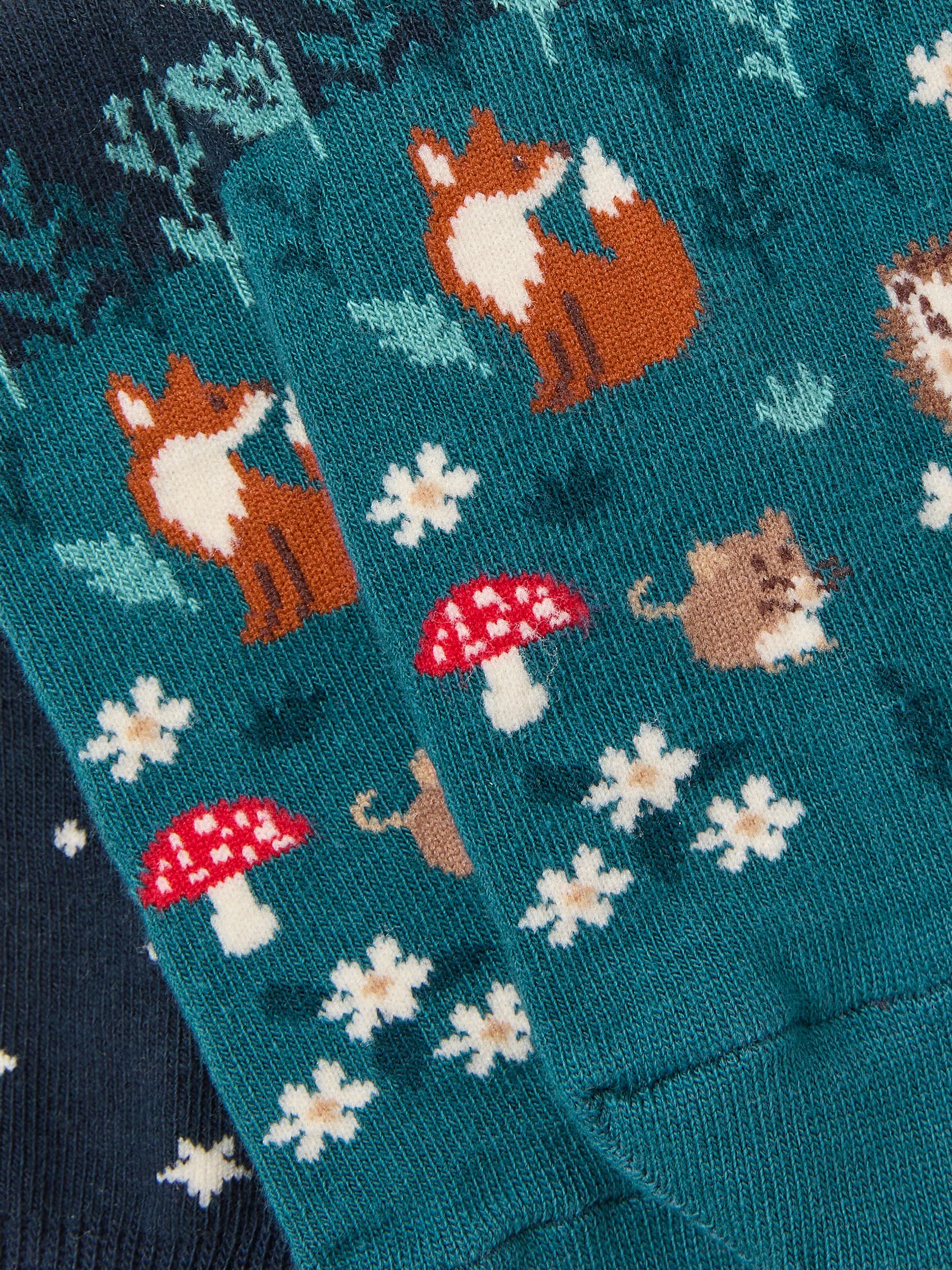 Navy Woodland Scene Socks - Image 2 of 2