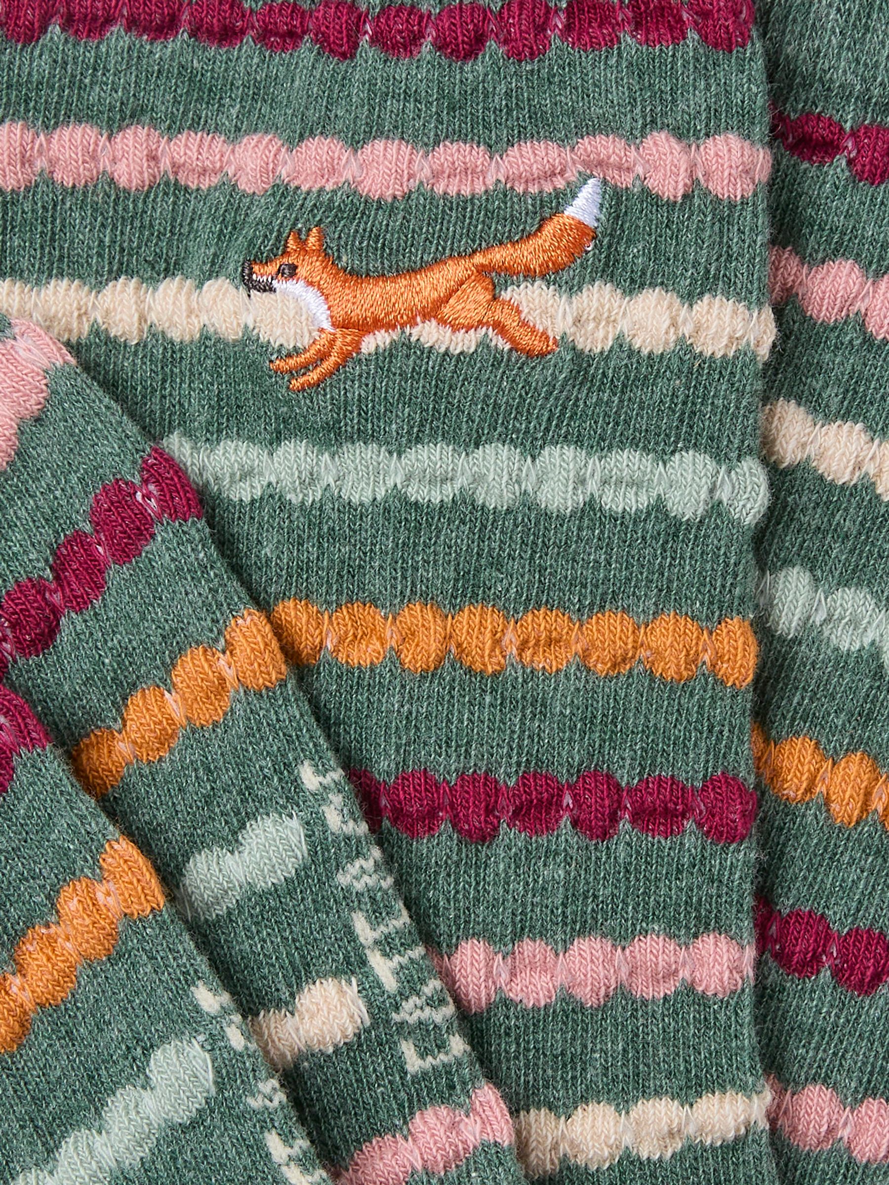 Green Fox Embroidered Socks - Image 2 of 2