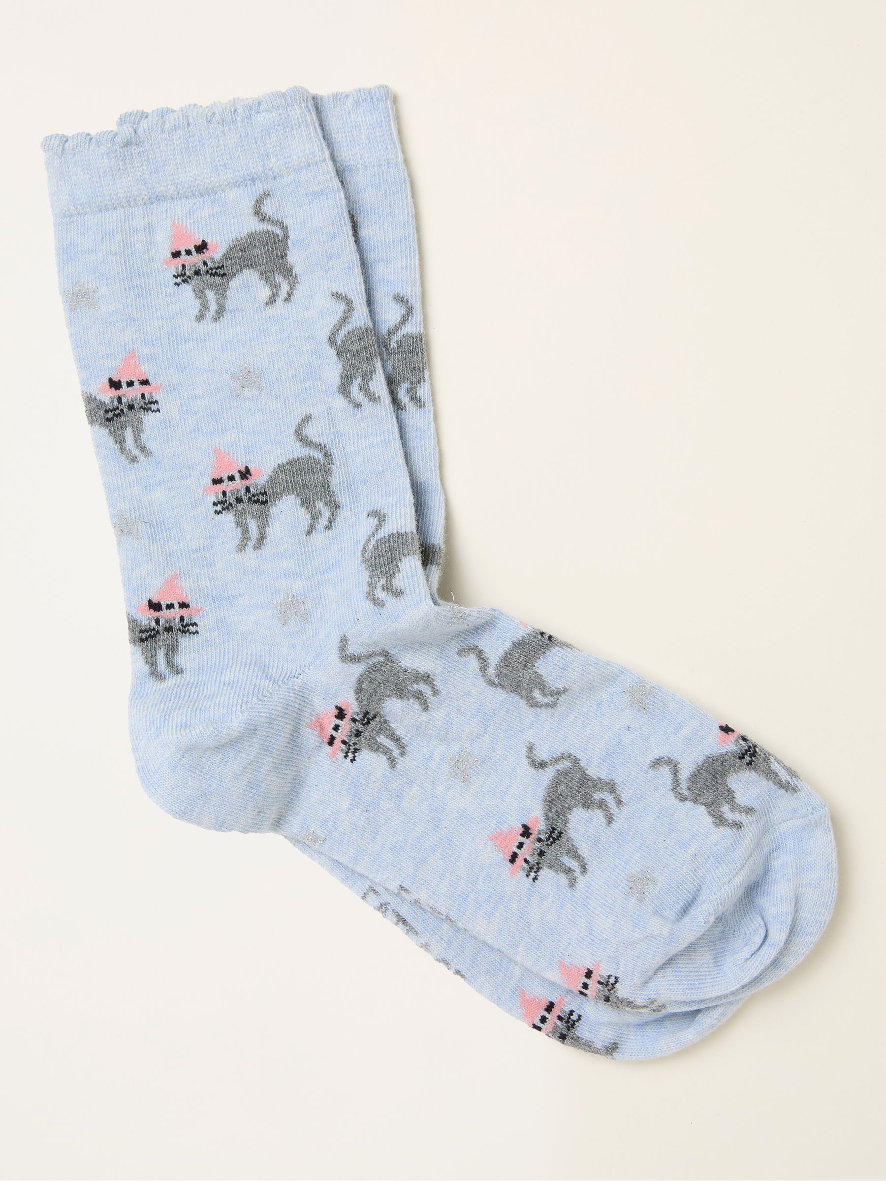 Blue Halloween Cat Socks - Image 1 of 2