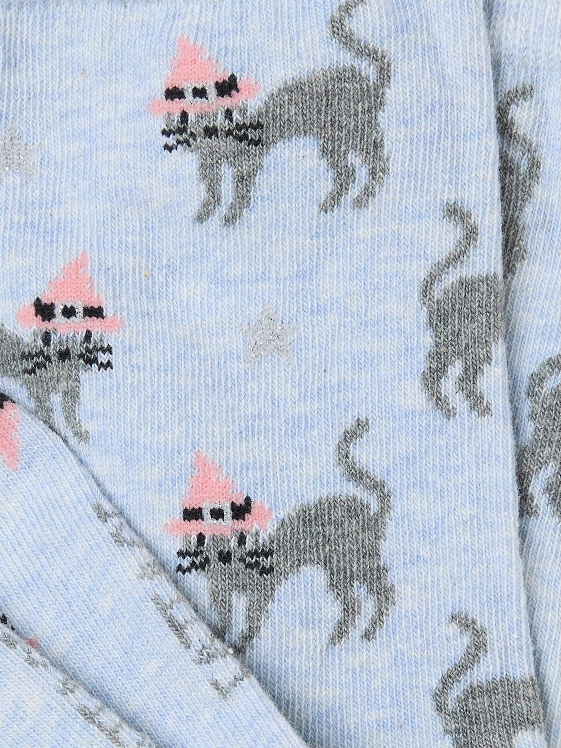 Blue Halloween Cat Socks - Image 2 of 2