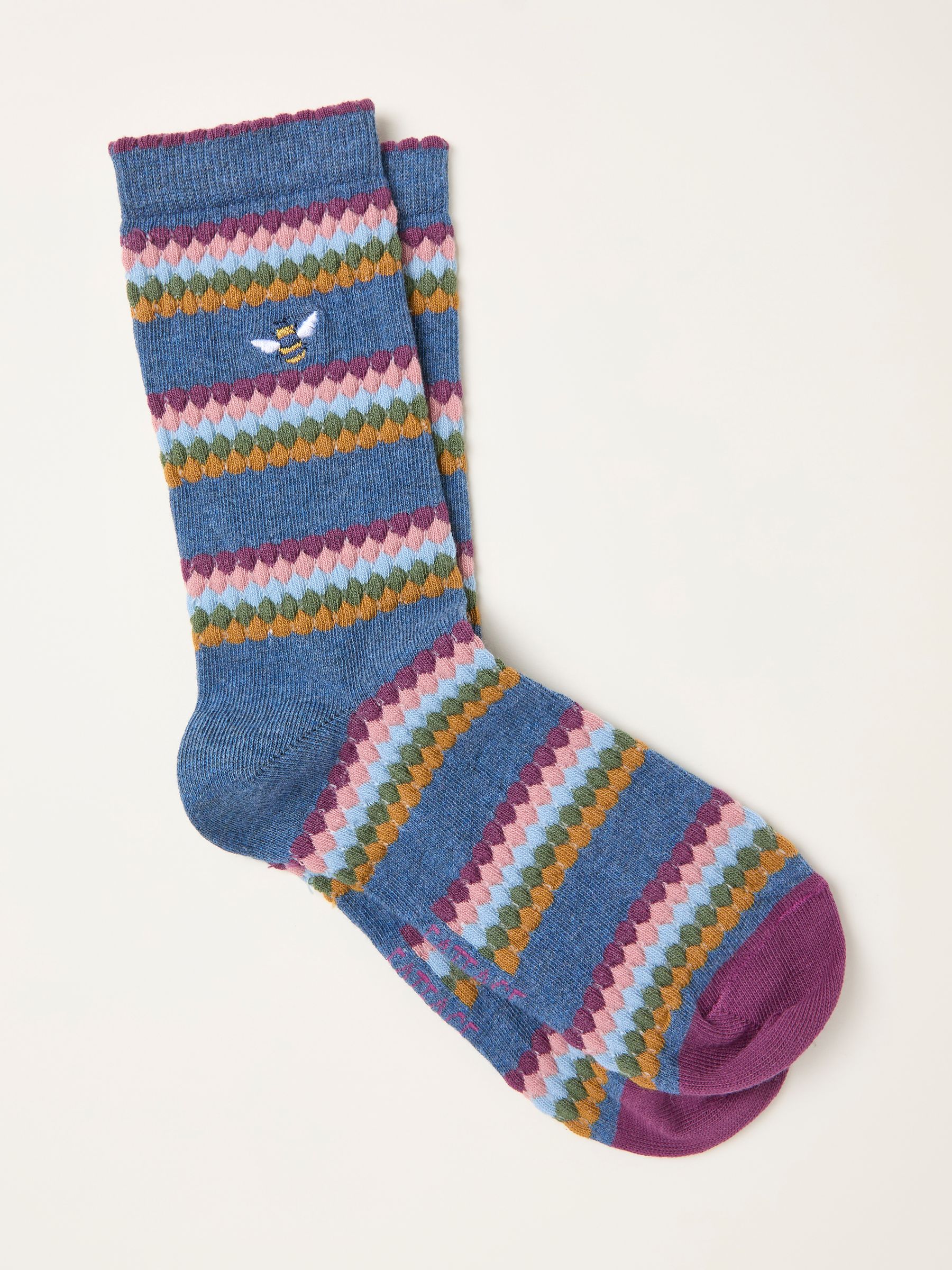 Navy Textured Bee Socks - Image 1 of 2