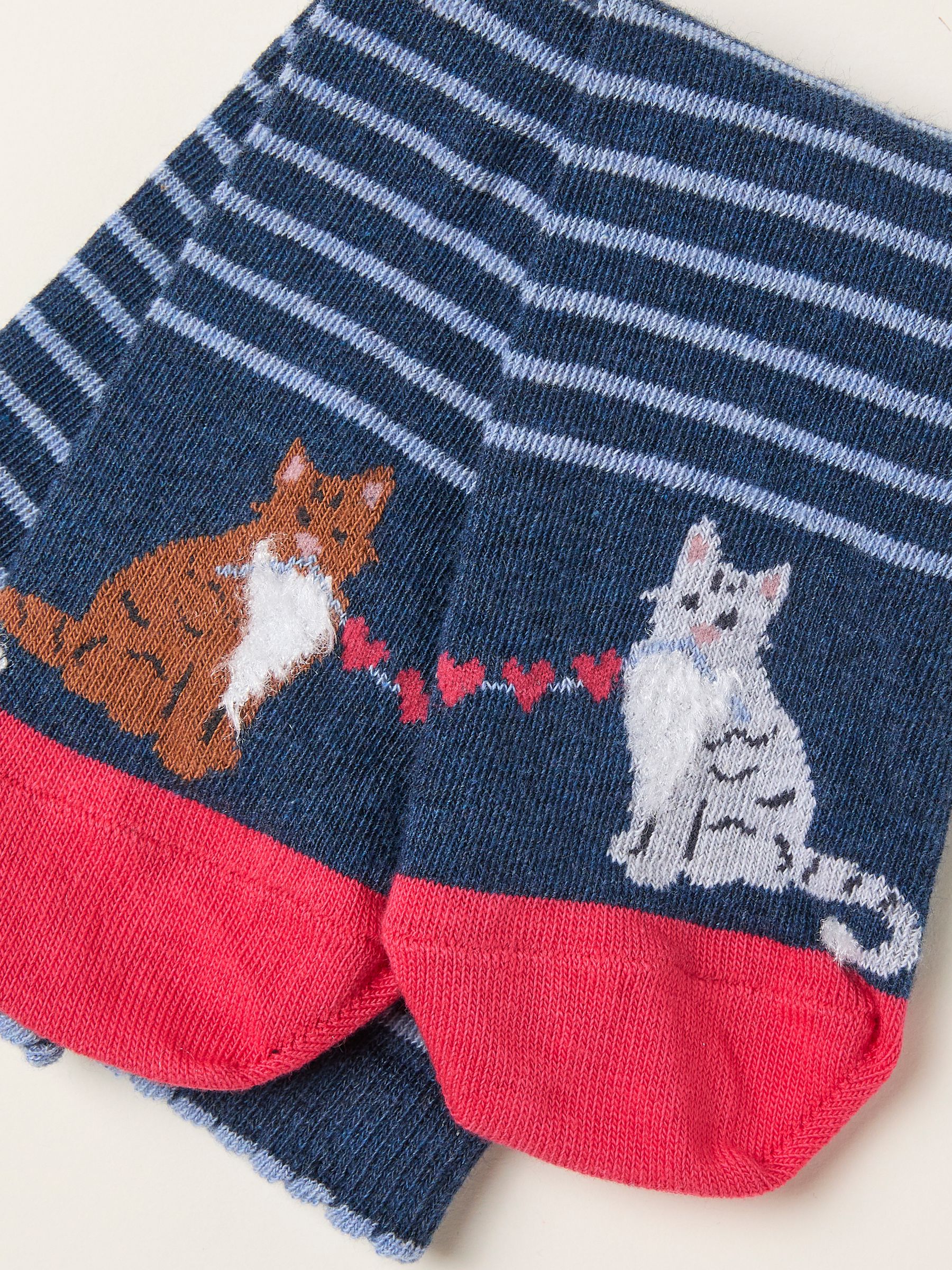Navy Cat Socks - Image 2 of 2
