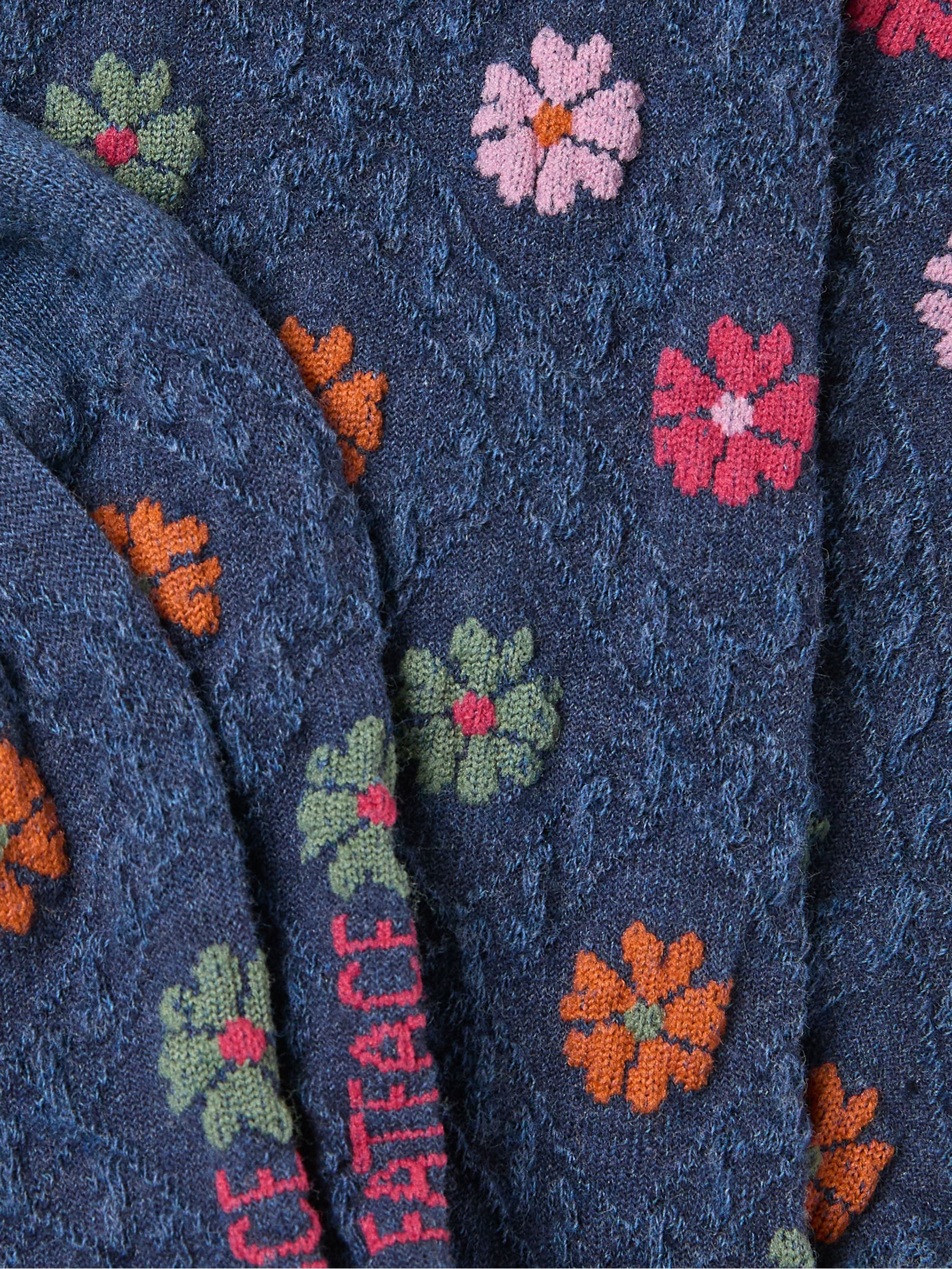 Navy Textured Floral Socks - Image 2 of 2