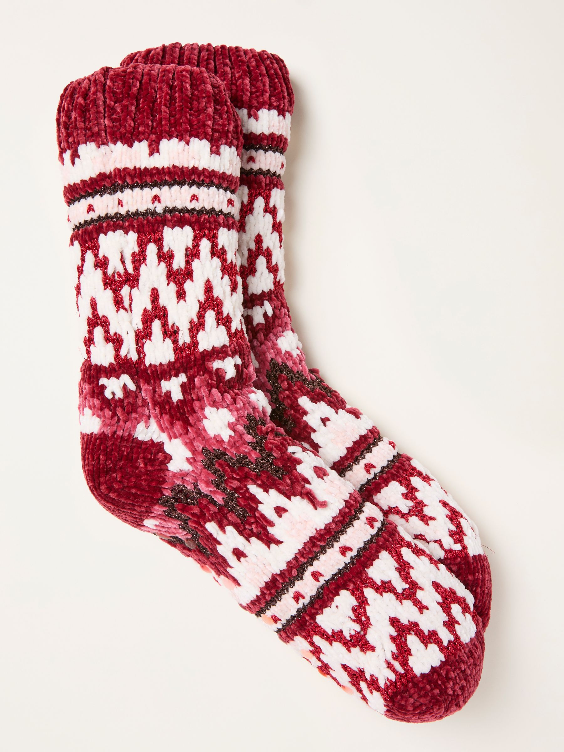 Red Shelter Fairisle Slipper Socks - Image 1 of 2