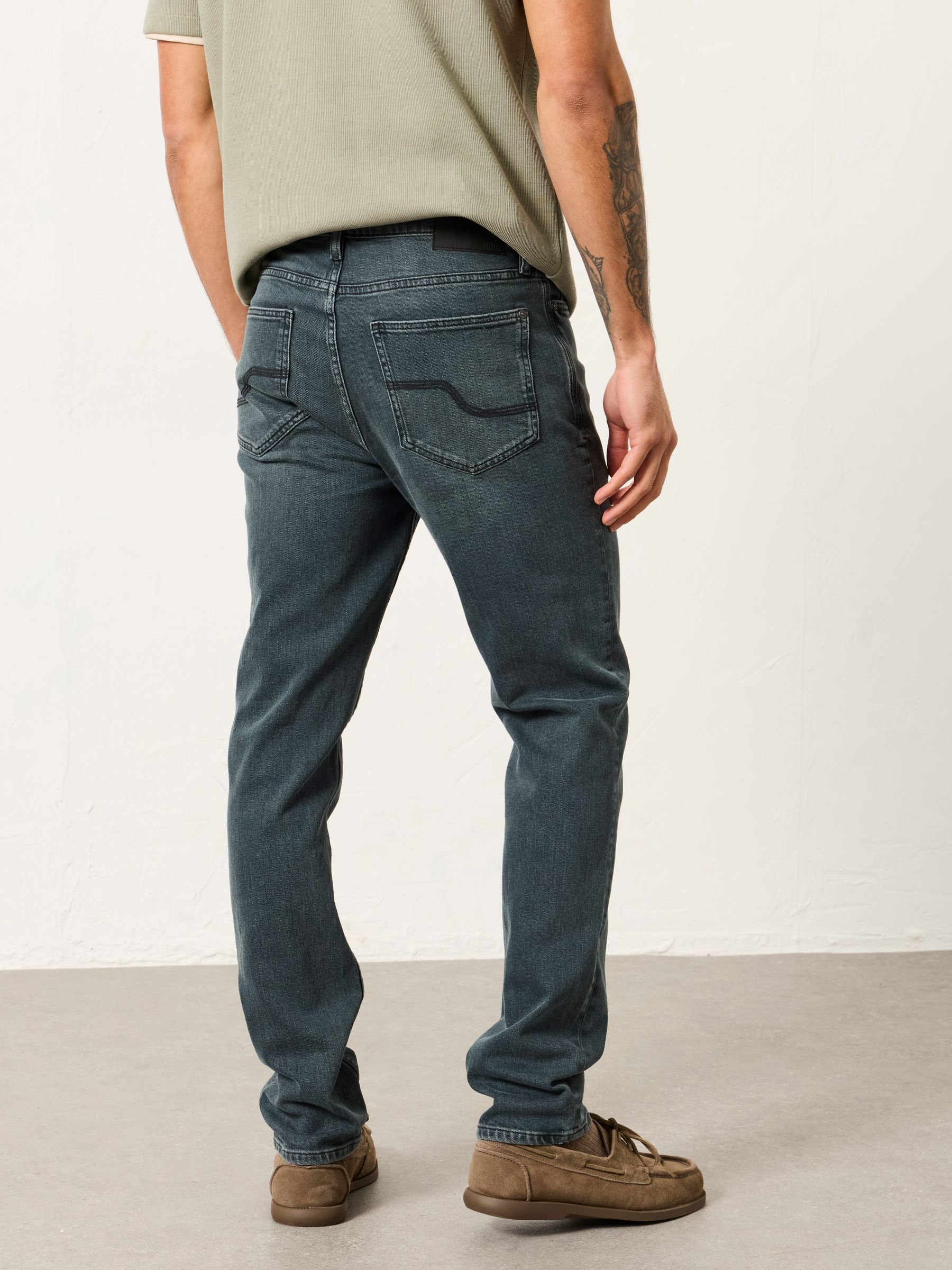 Dark Teal Slim Fit Jeans - Image 2 of 7 Dark Teal Slim Fit Jeans - Image 2 of 7