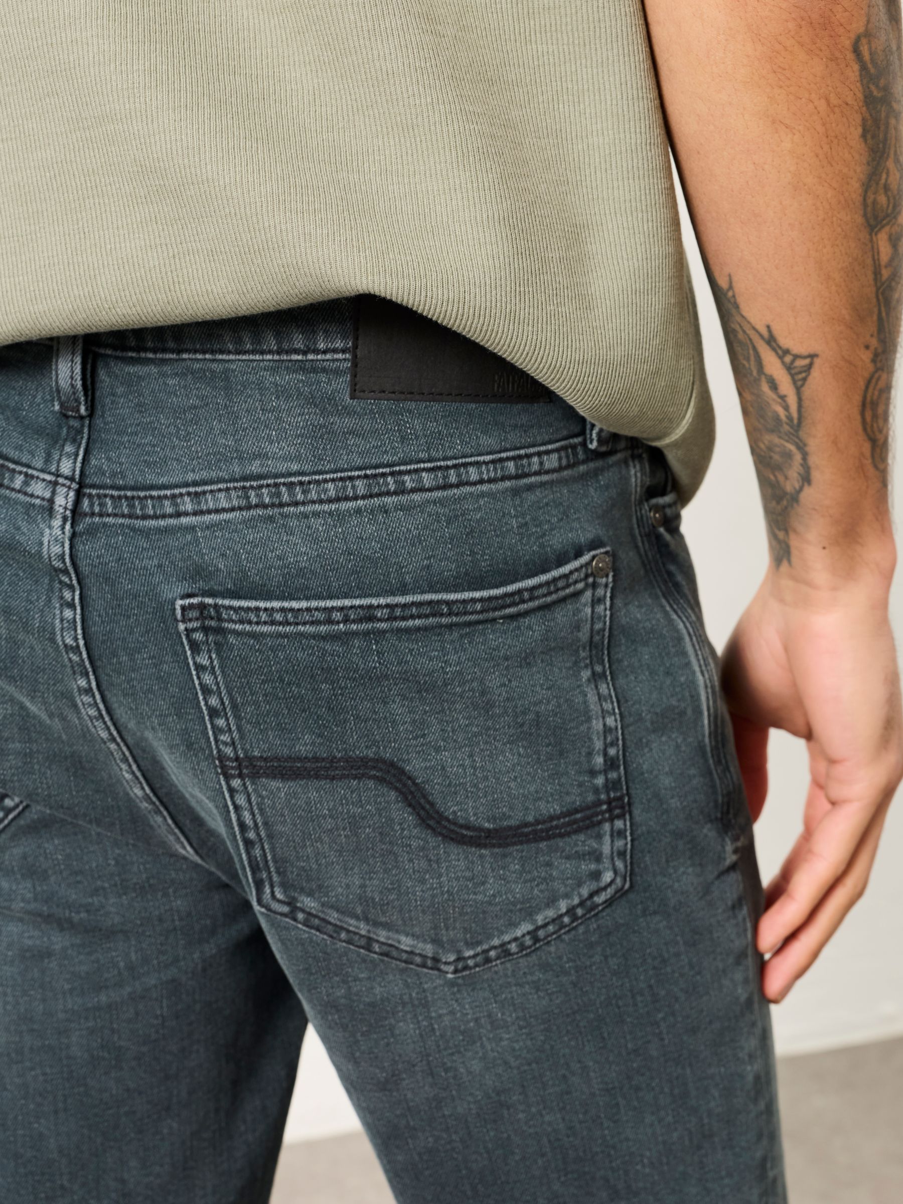 Dark Teal Slim Fit Jeans - Image 5 of 7