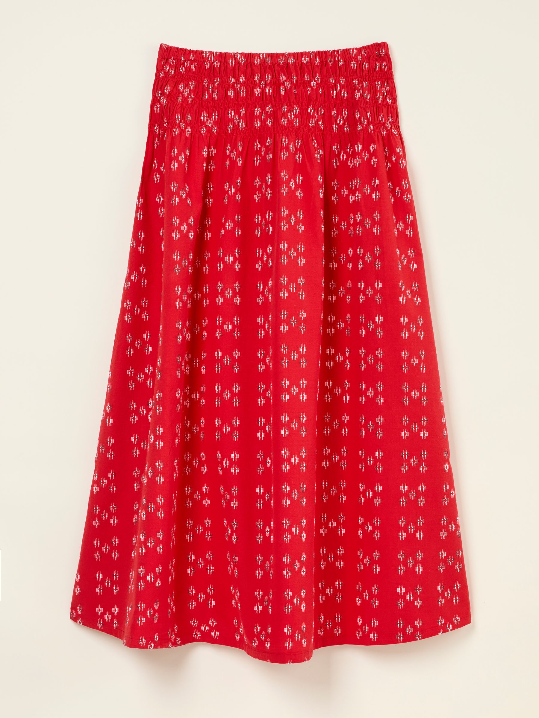Mary Red Jacquard Midi Skirt - Image 6 of 6