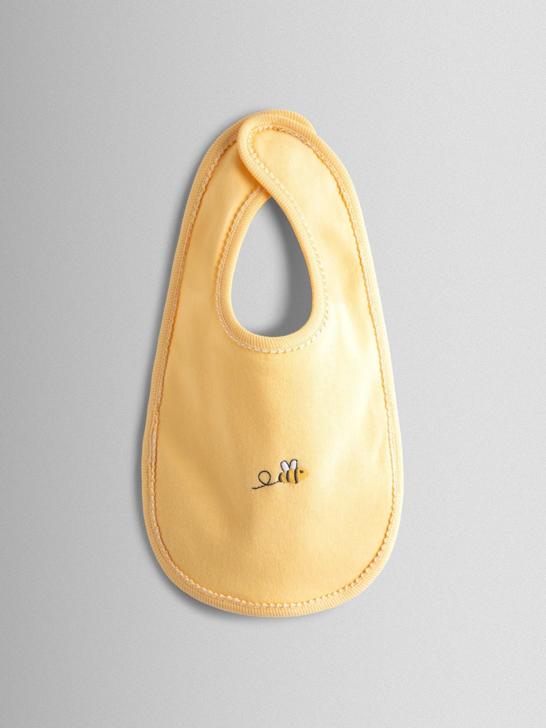 White Bee Embroidered Bib - Image 4 of 7