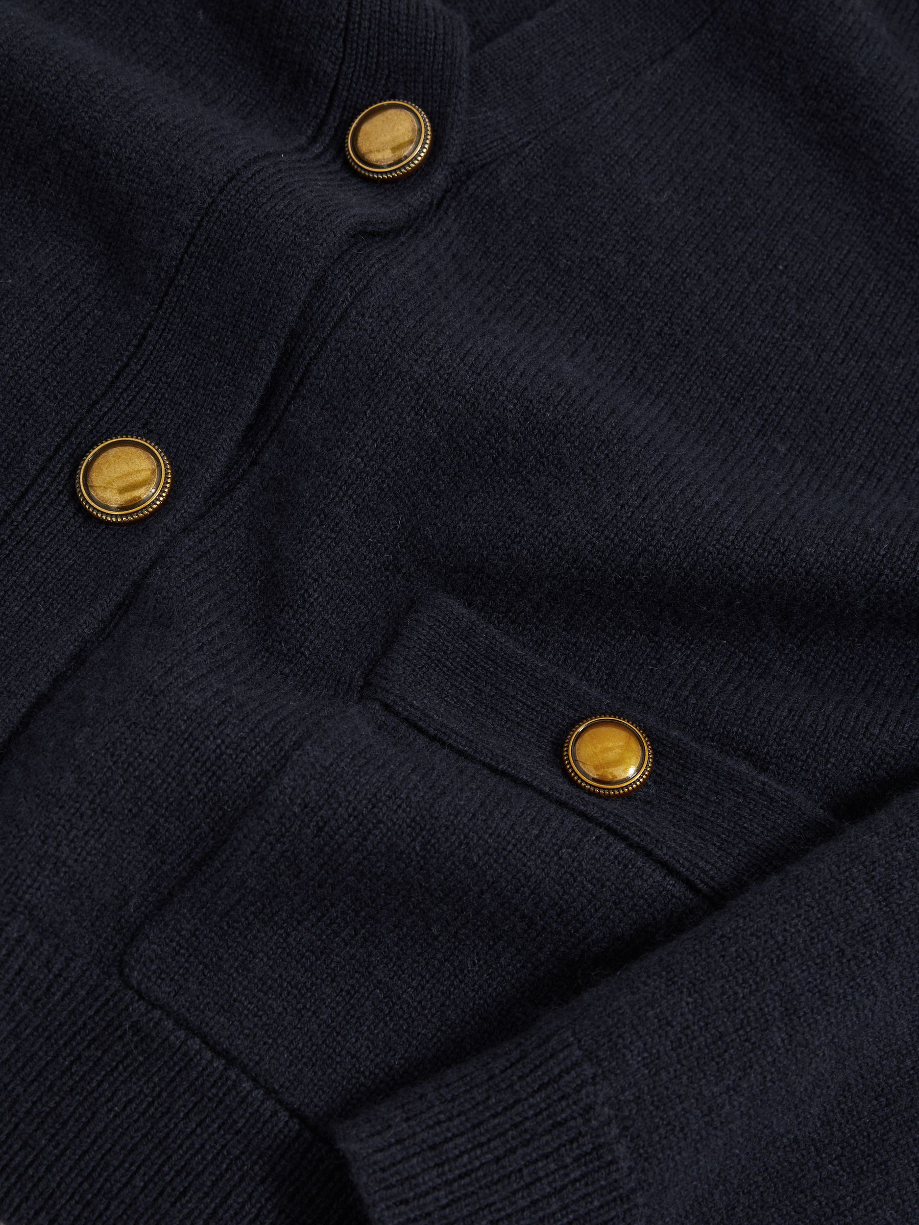 Wool-Cashmere Button Cardigan in Navy - Image 6 of 6