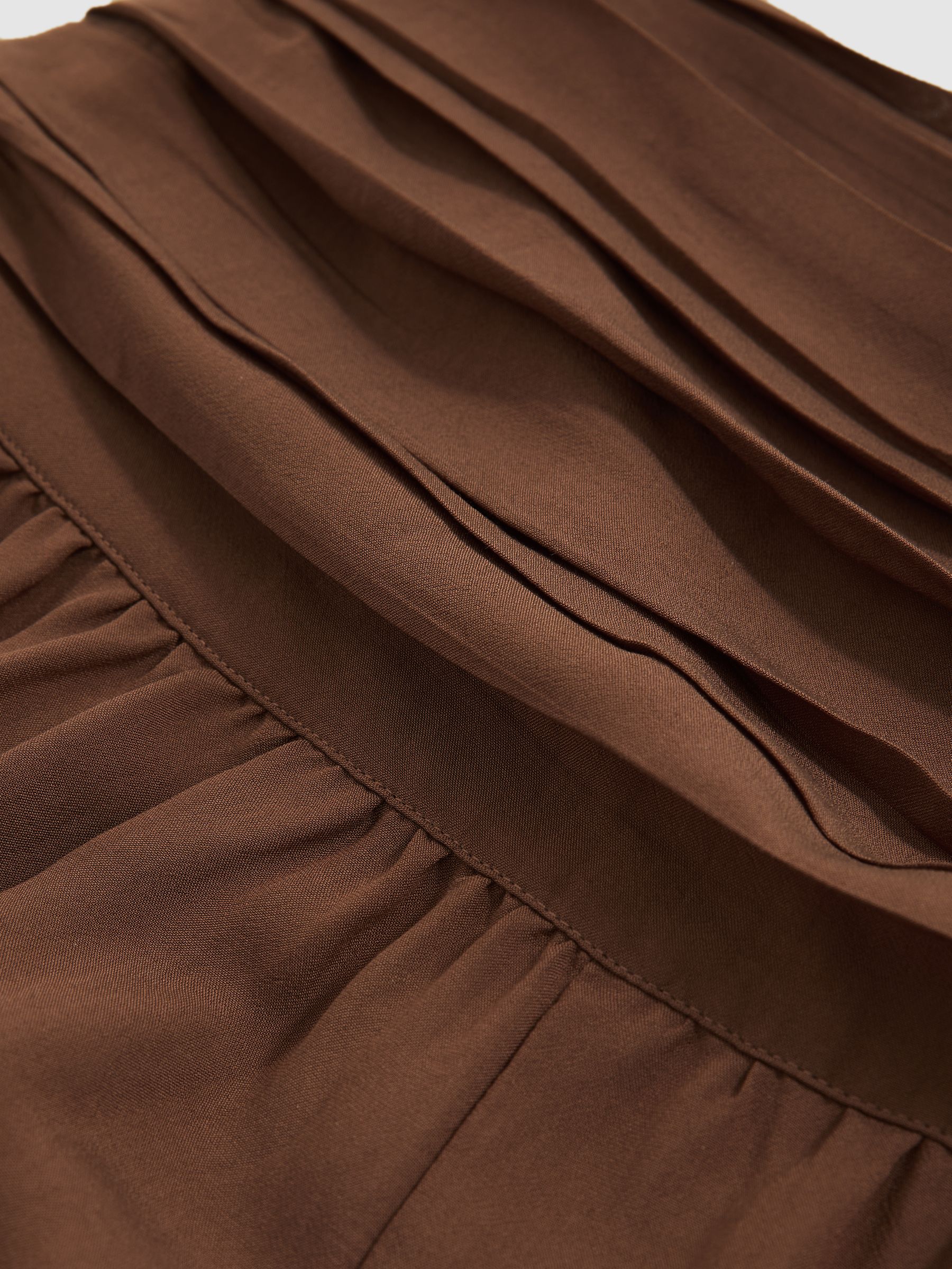 Lyocell Blend Wide Leg Trousers in Brown - Image 6 of 6