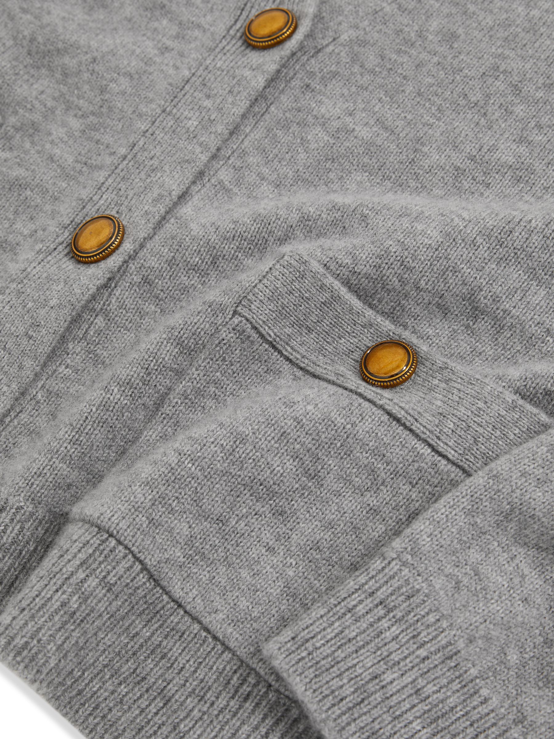 Wool-Cashmere Button Cardigan in Silver Grey - image 3