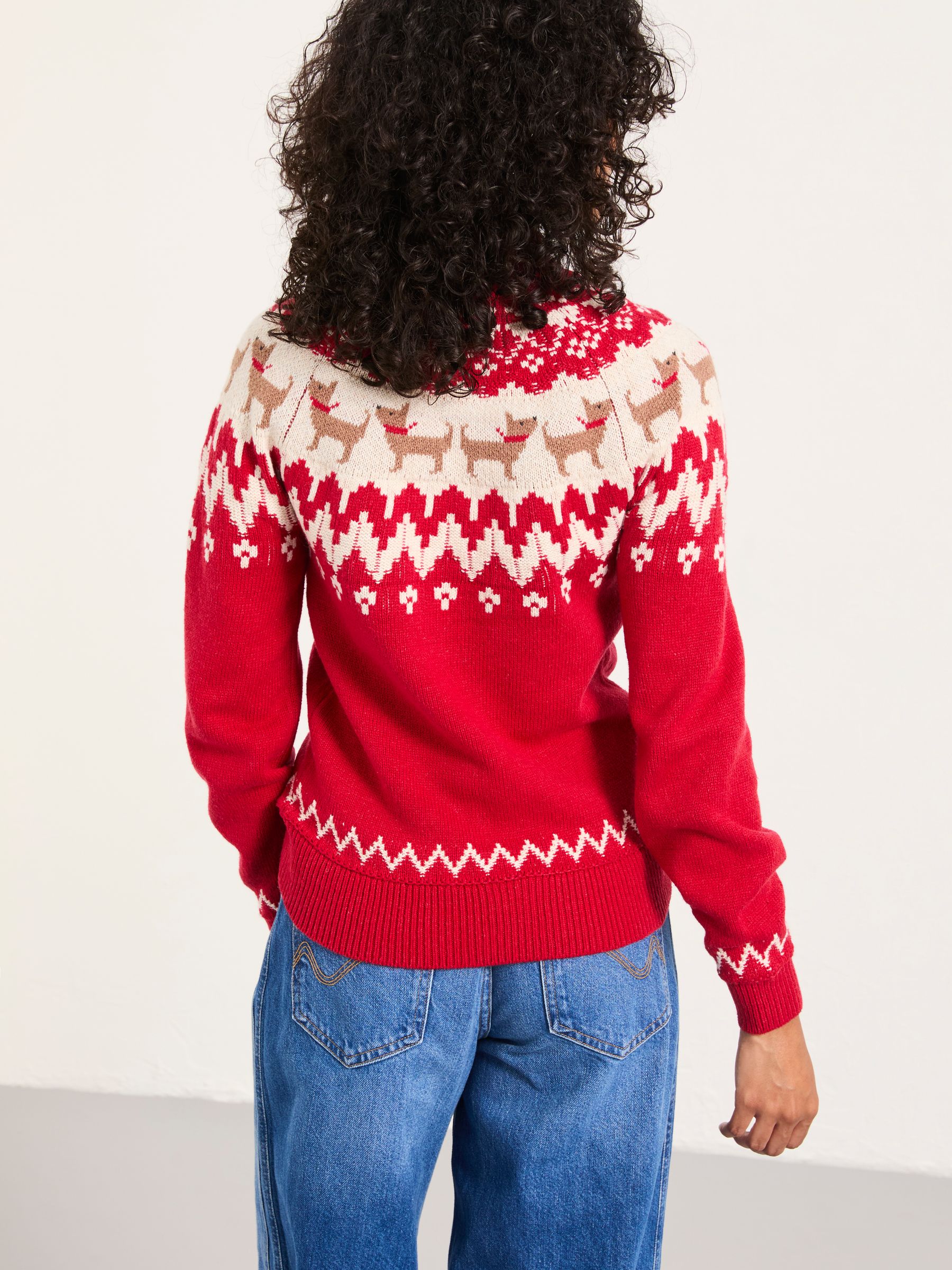 Red Dog Fairisle Knitted Crew Neck Jumper - Image 2 of 5