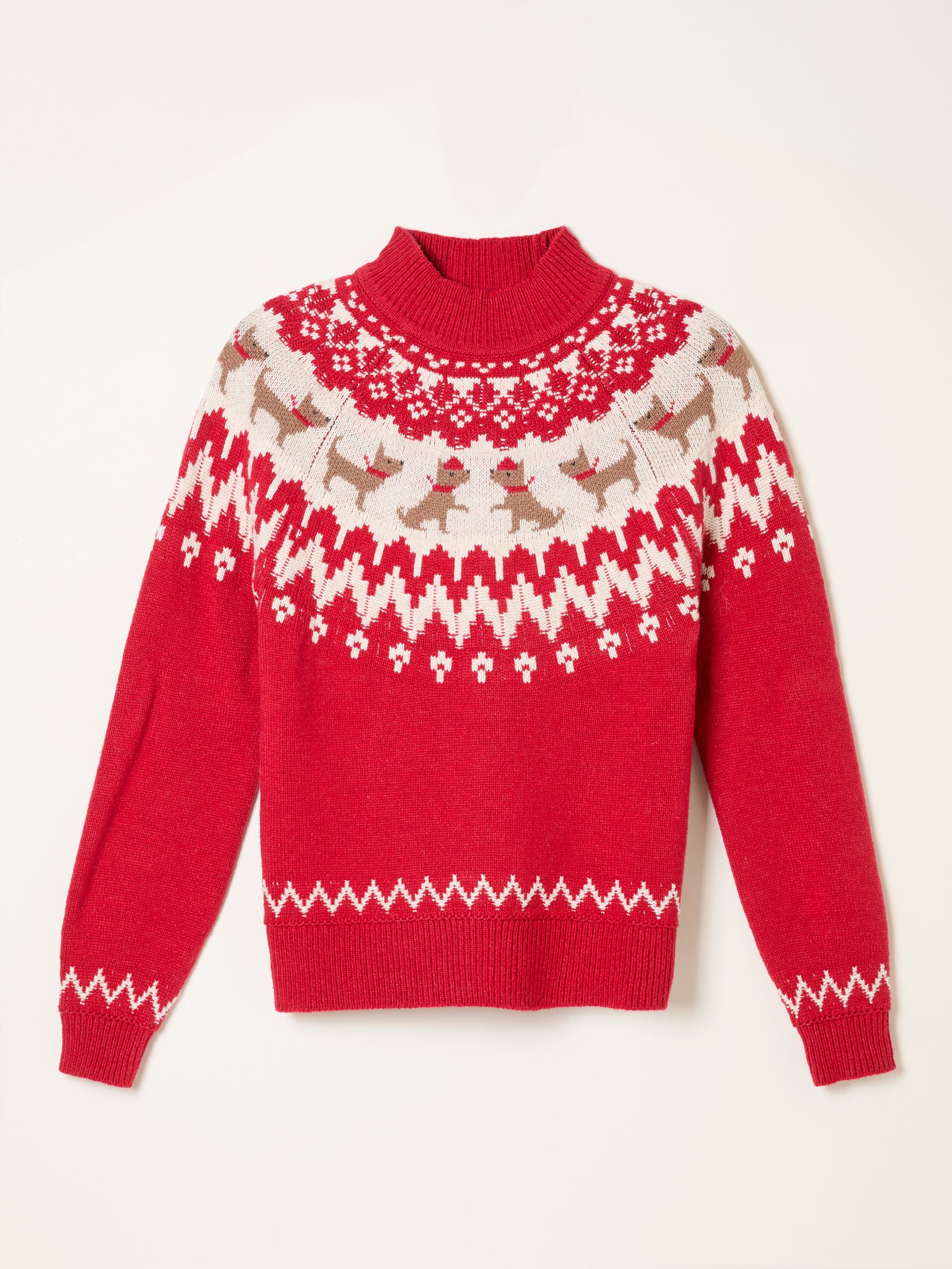 Red Dog Fairisle Knitted Crew Neck Jumper - Image 5 of 5