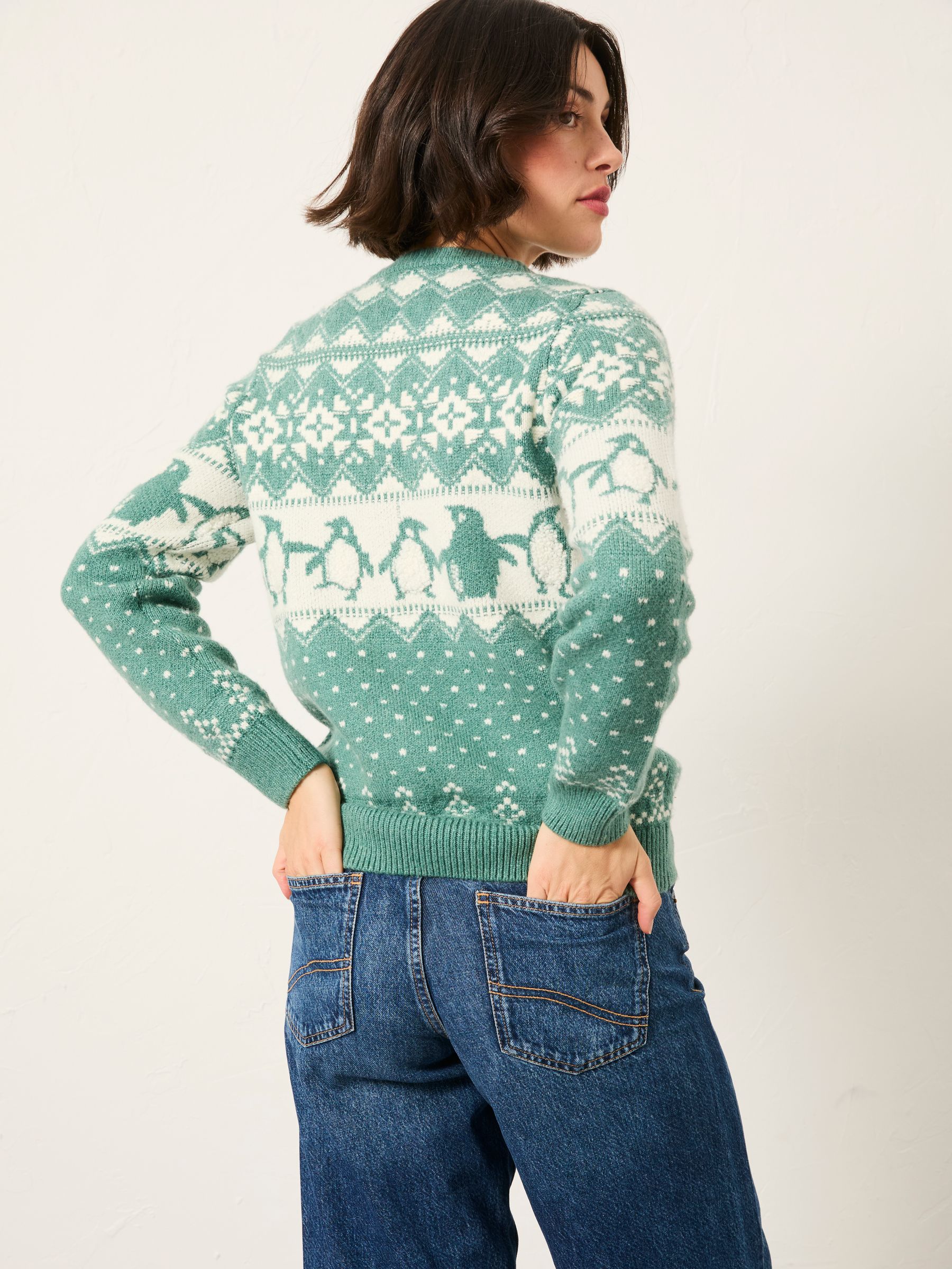 Teal Green Penguin Knitted Jumper - Image 3 of 5