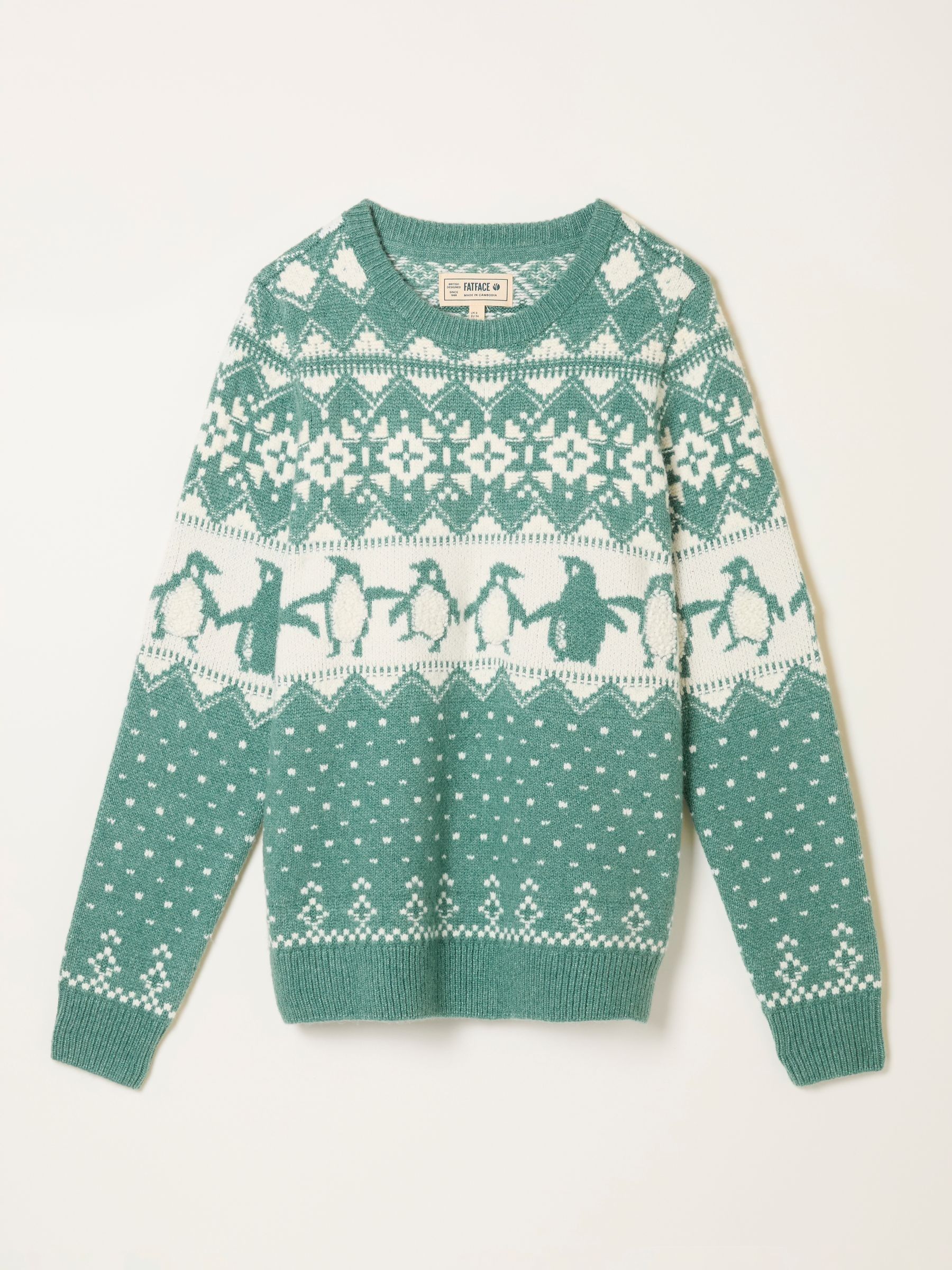 Teal Green Penguin Knitted Jumper - Image 5 of 5