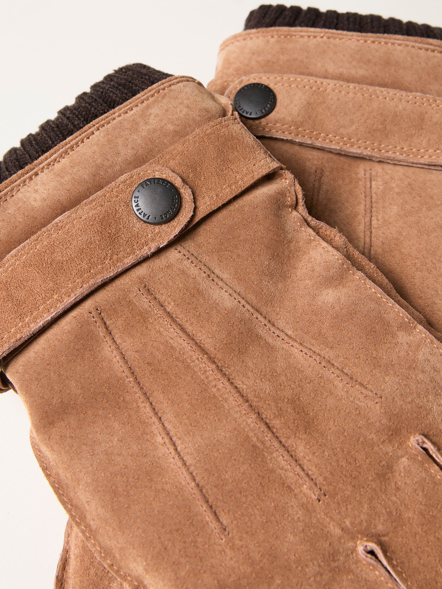 Tan Brown Suede Gloves - Image 2 of 2