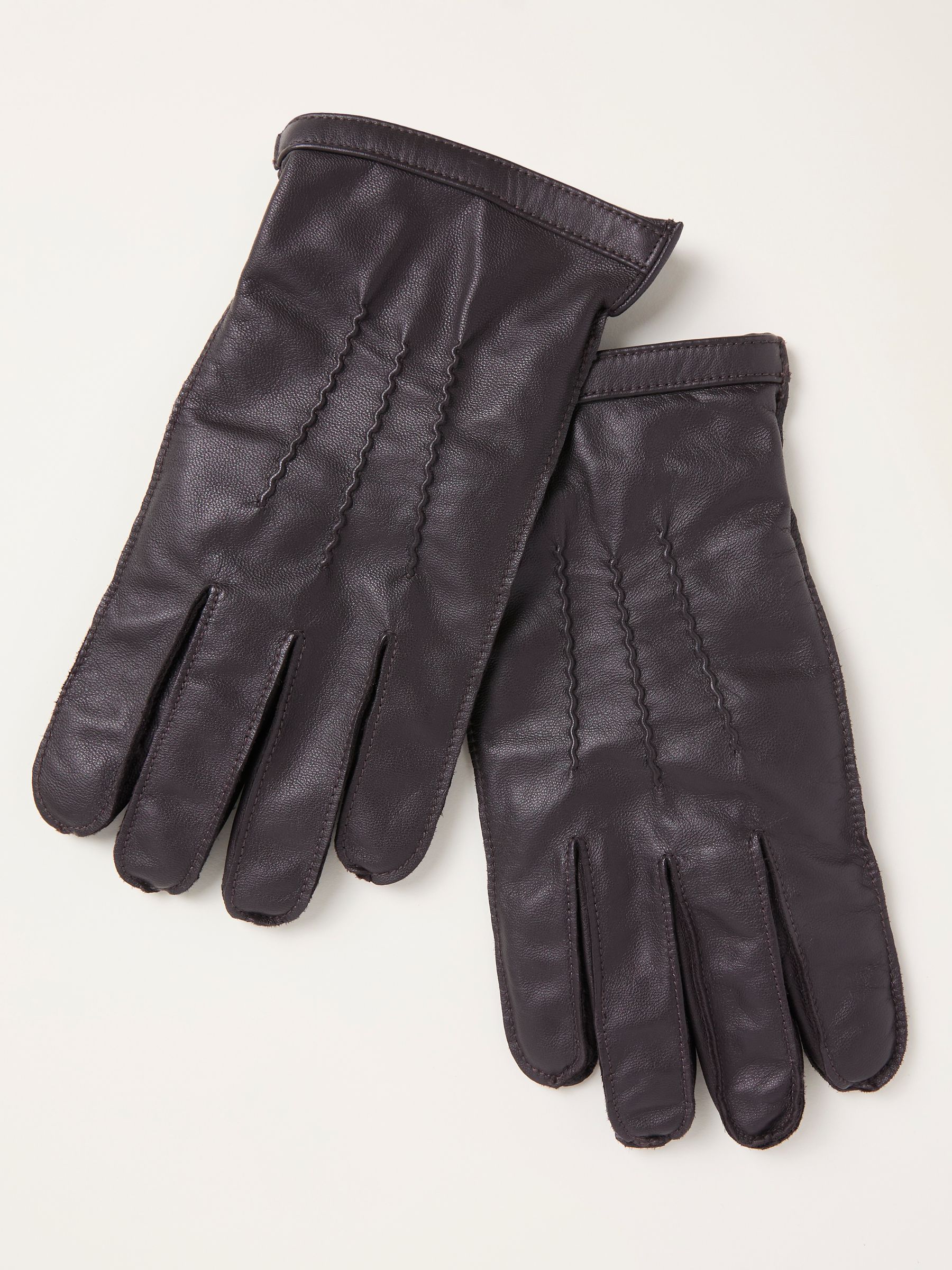 Chocolate Brown Leather Gloves - Image 1 of 2