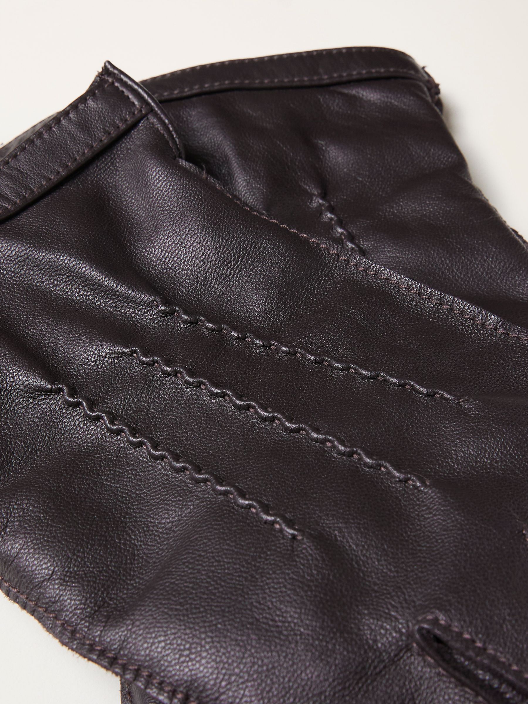 Chocolate Brown Leather Gloves - Image 2 of 2