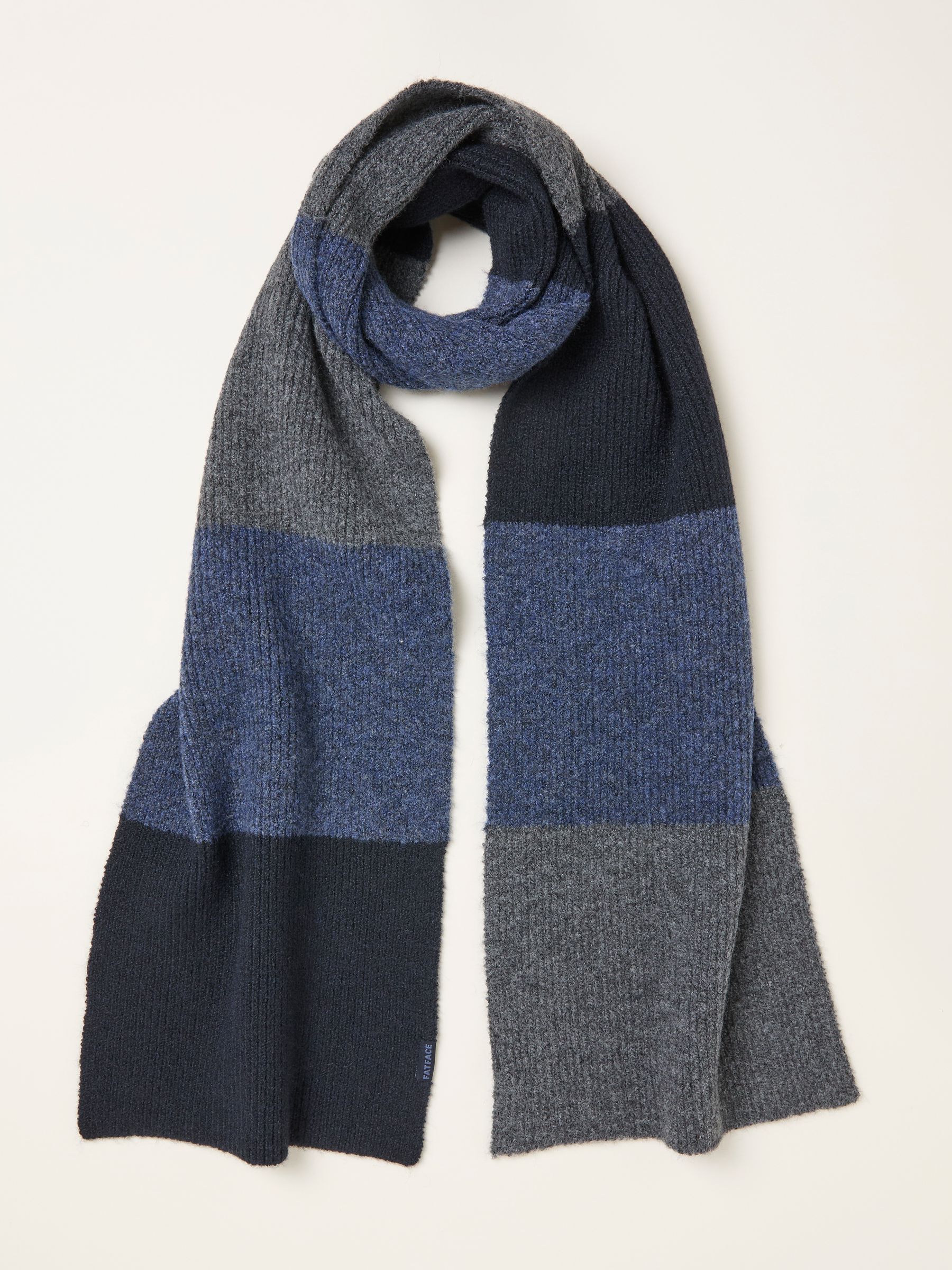 Navy Leo Colourblock Scarf | FatFace
