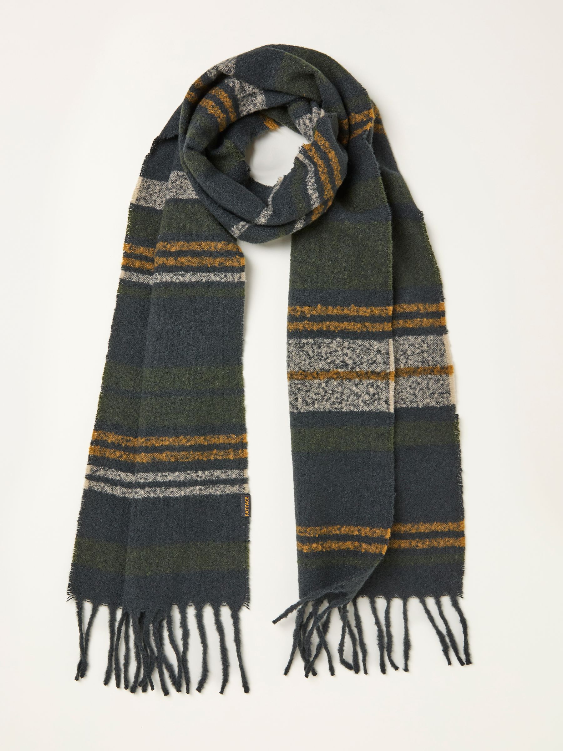 Khaki Green Stripe Scarf - Image 1 of 2