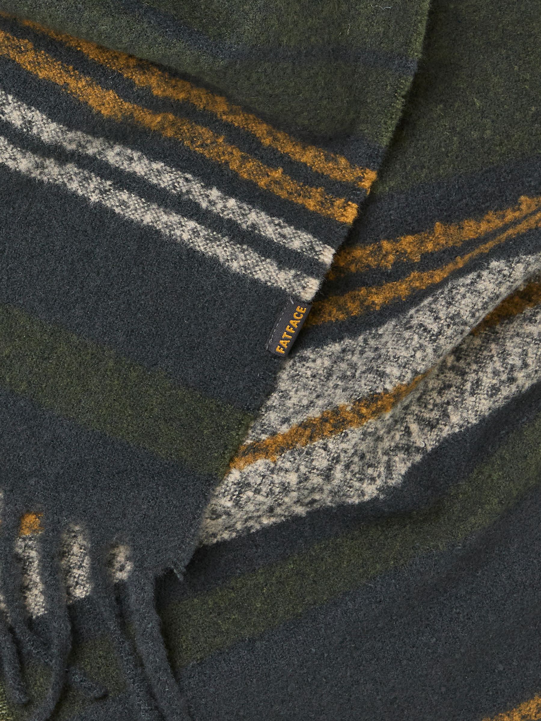 Khaki Green Stripe Scarf - Image 2 of 2