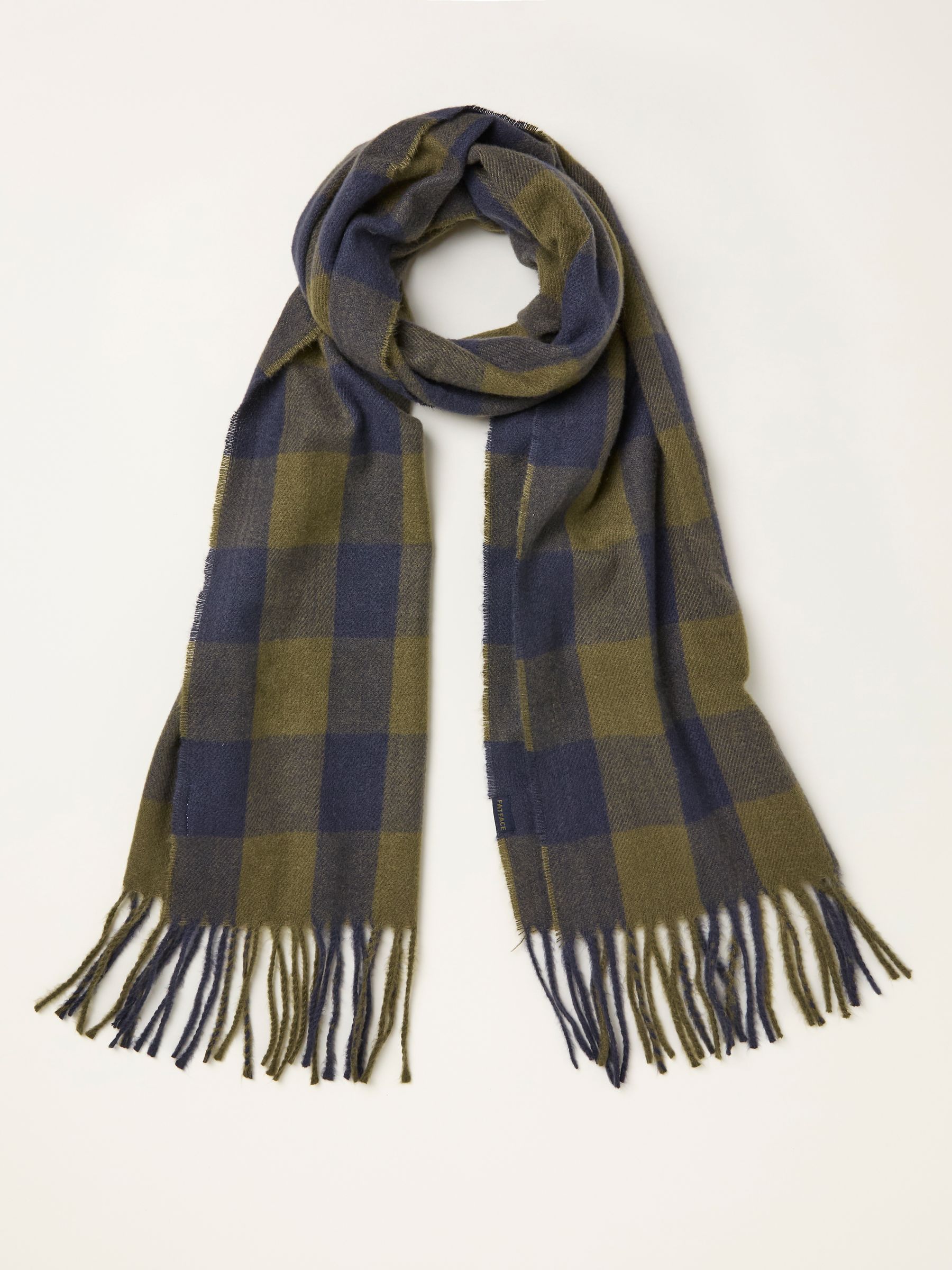 Khaki Green Buffalo Check Scarf - Image 1 of 2
