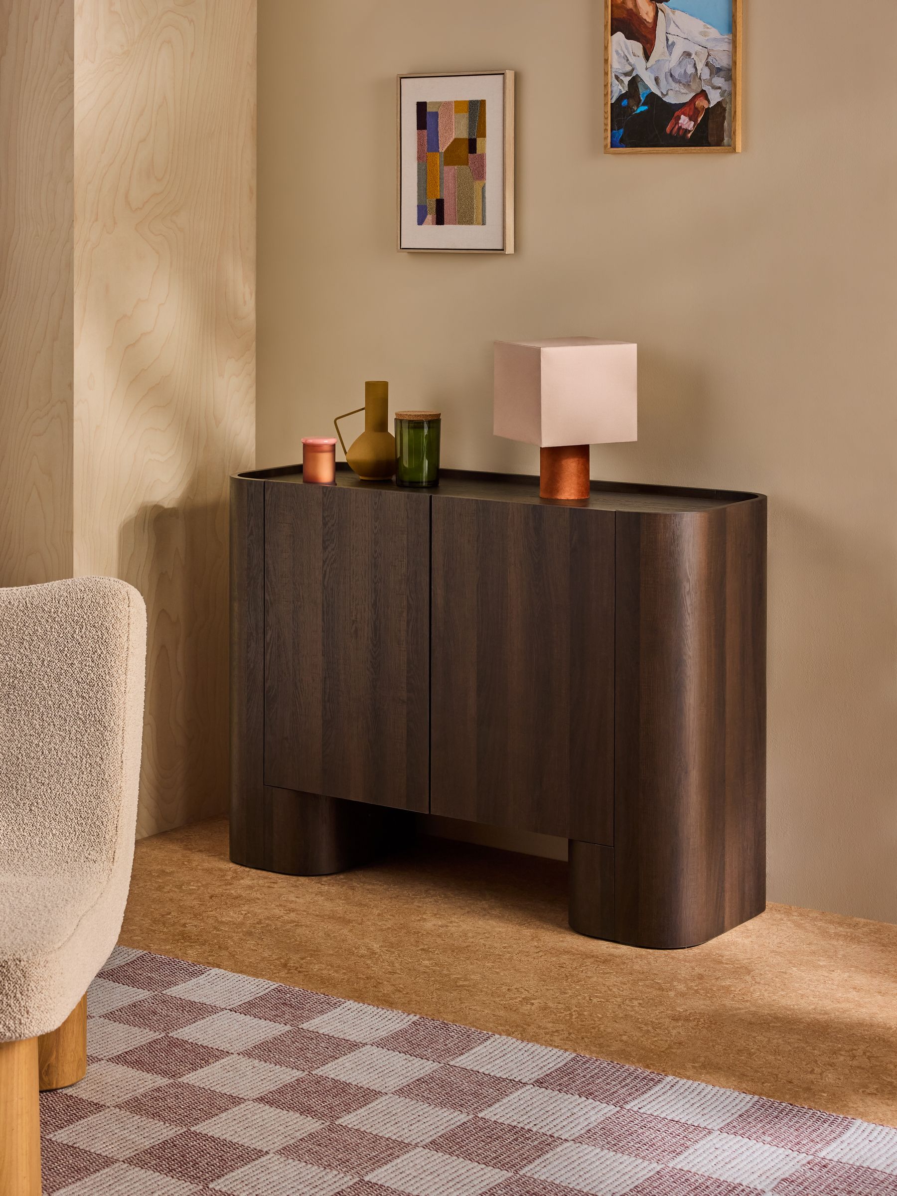 Kain Small Large Sideboard in Dark Wood Effect - Image 1 of 5