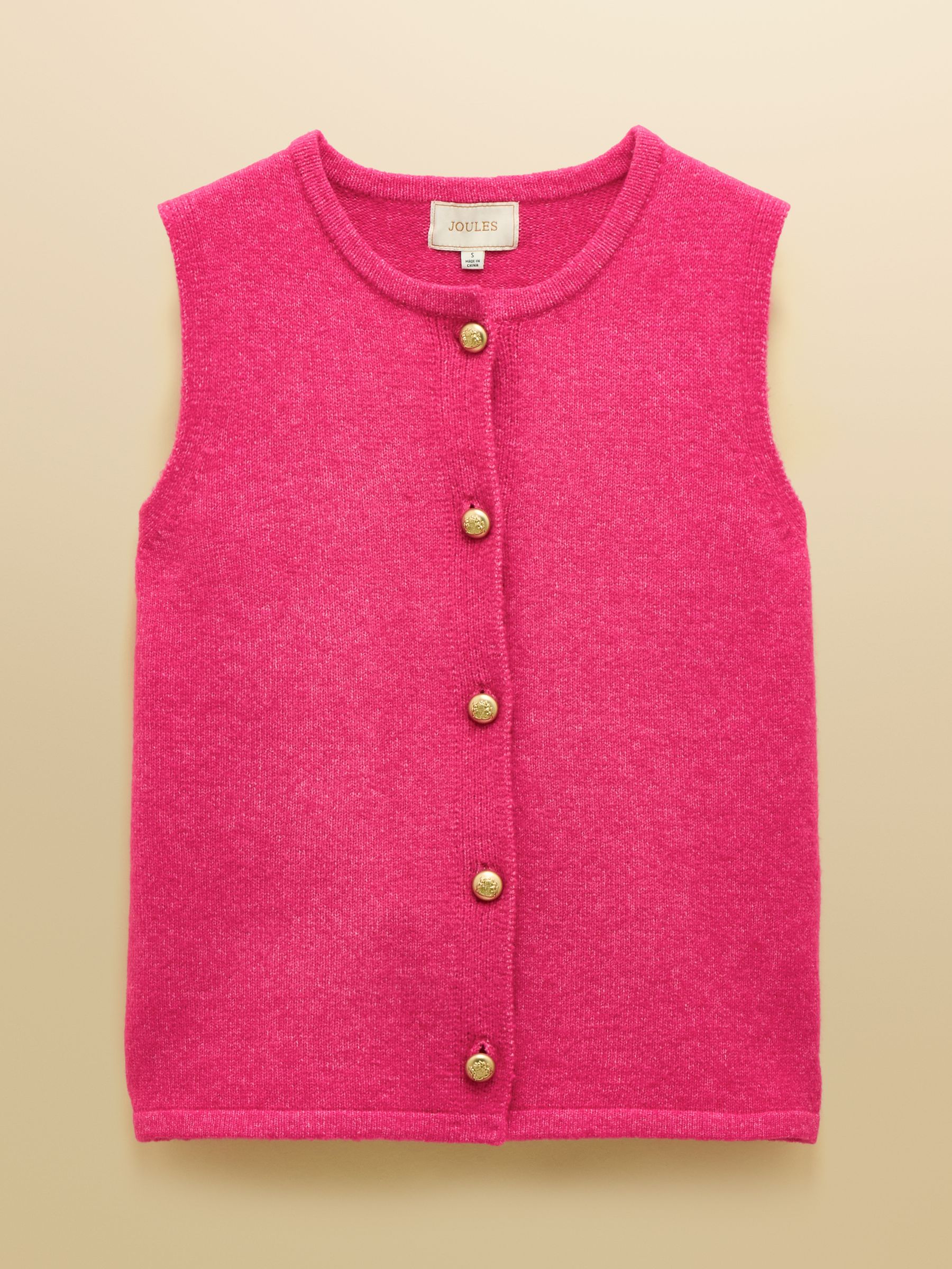 Holly Pink Fushsia Button Through Knitted Vest - Image 7 of 7 Holly Pink Fushsia Button Through Knitted Vest - Image 7 of 7
