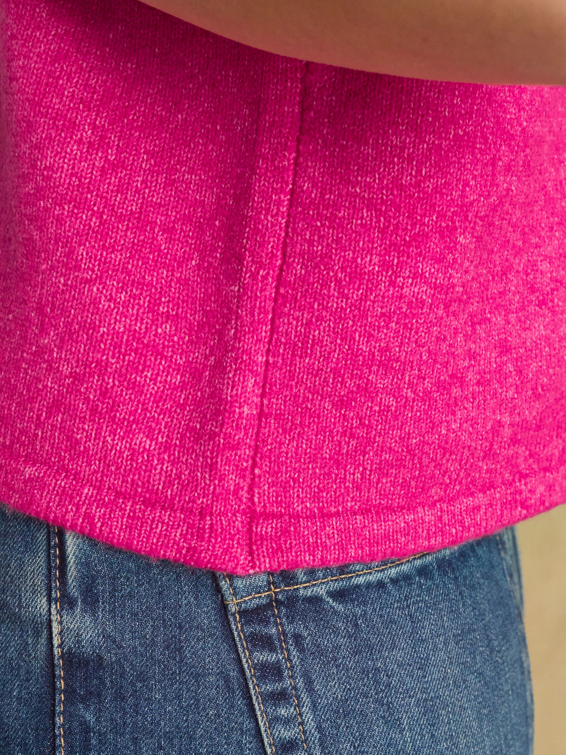 Holly Pink Fushsia Button Through Knitted Vest | Joules