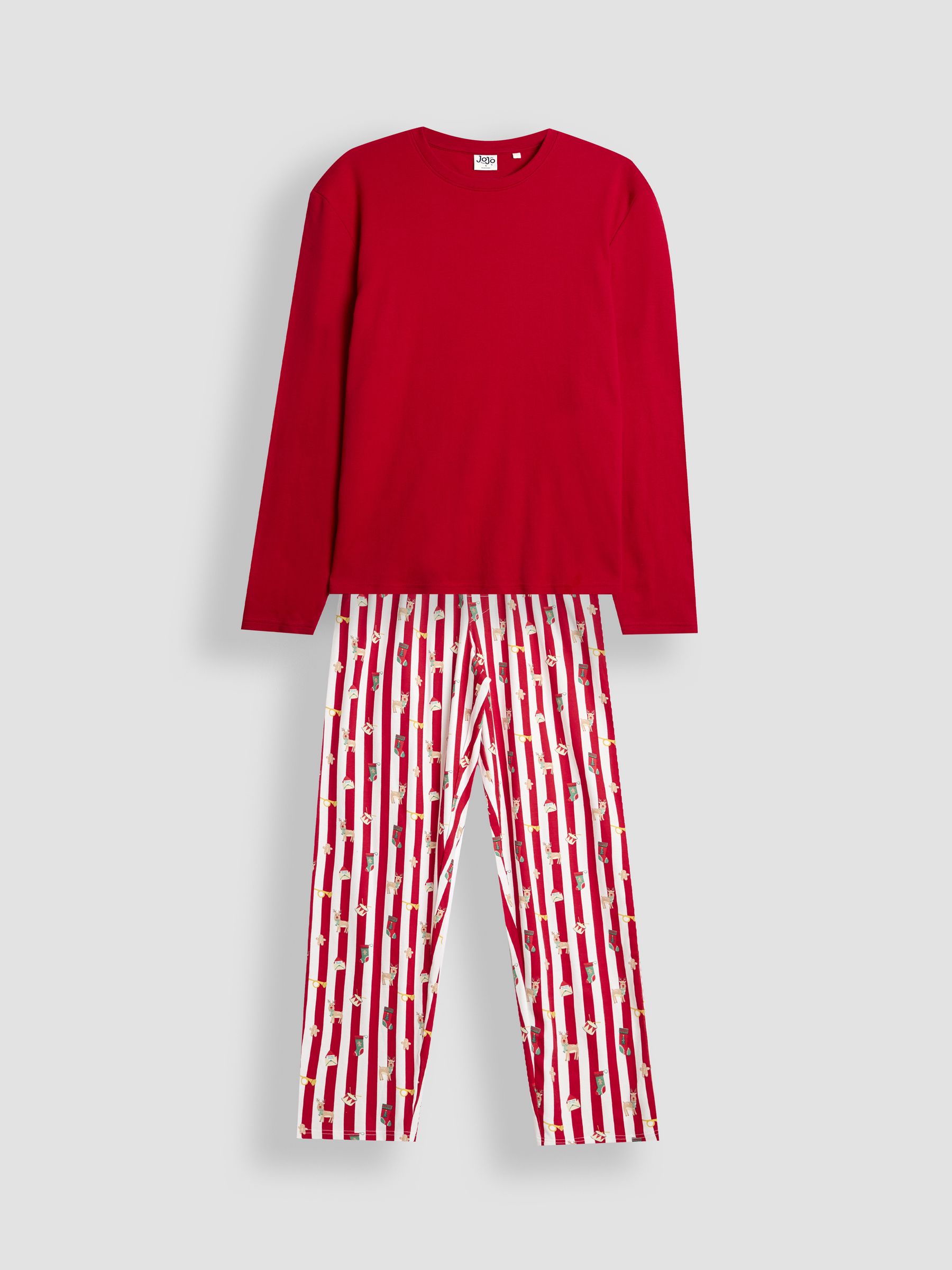 Red Men's Stripe Christmas Pyjama Set - Image 1 of 5