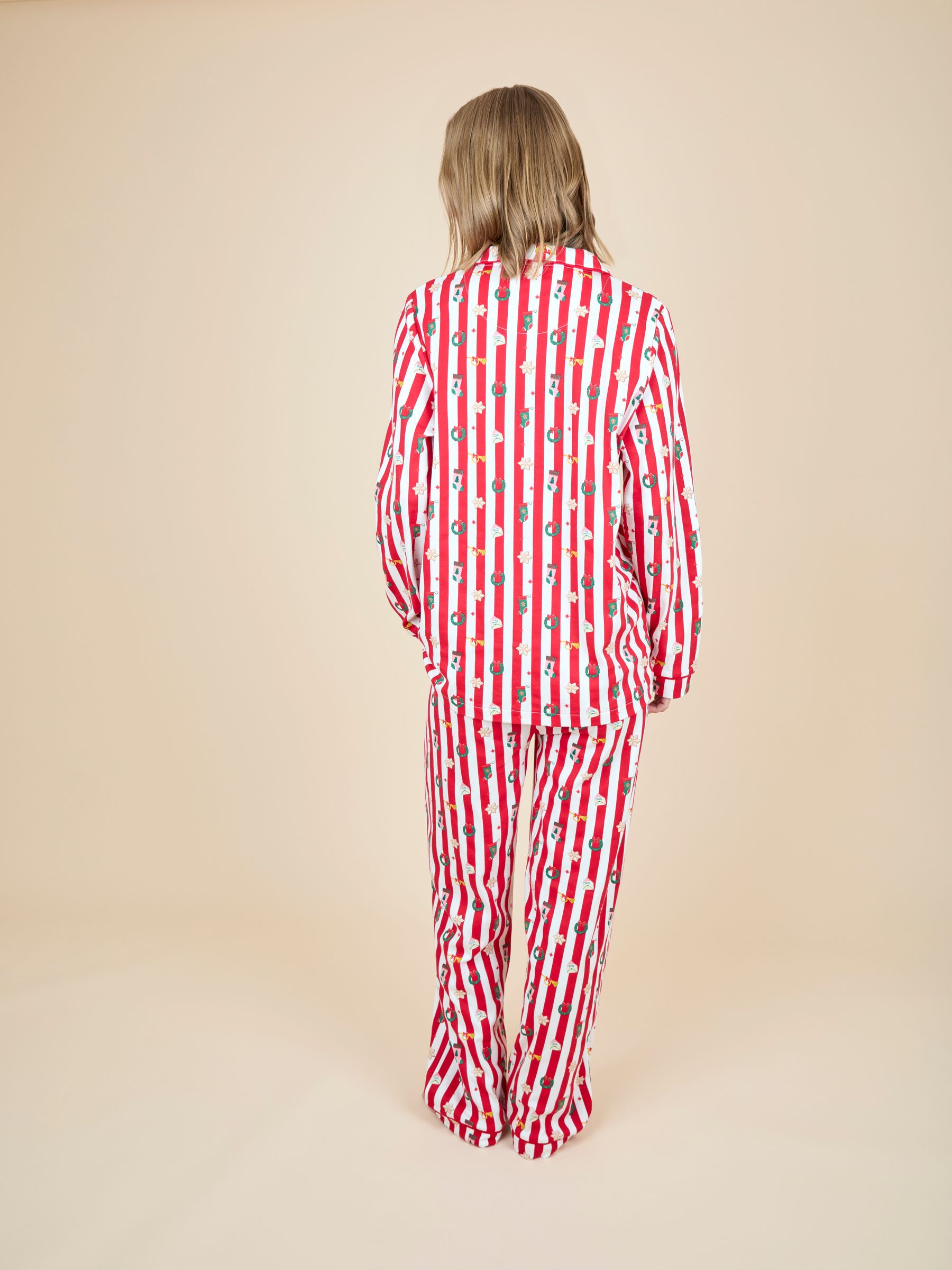 Red Woman's Stripe Christmas Pyjama Set - Image 2 of 4