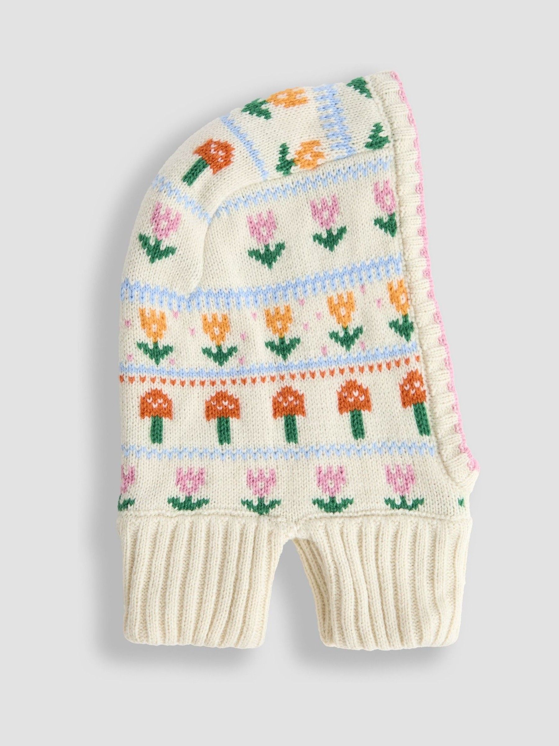 Cream Floral Knitted Balaclava - Image 2 of 3