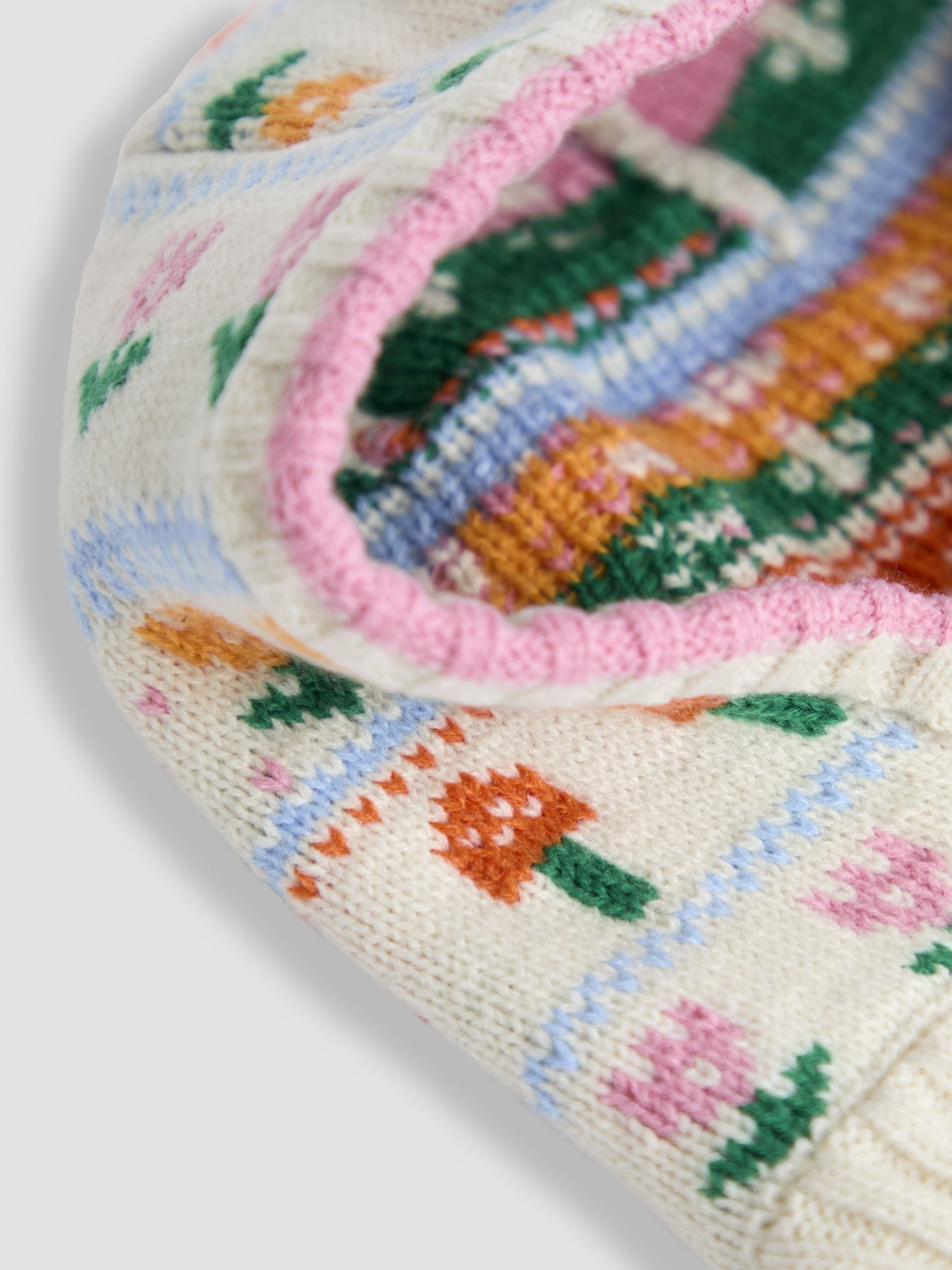 Cream Floral Knitted Balaclava - Image 3 of 3