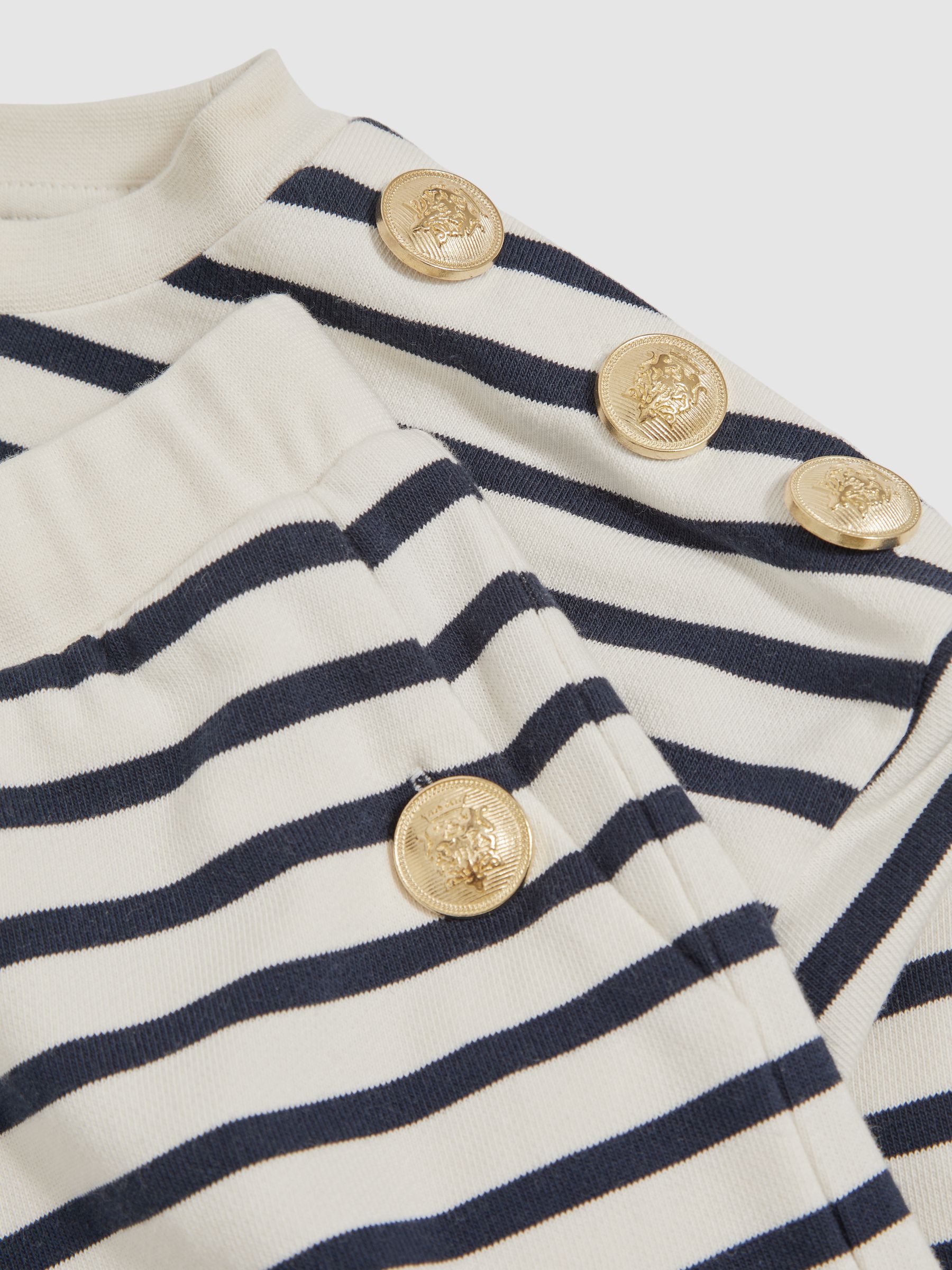 3-9 yrs Stripe Sweatshirt and Shorts Set Cotton-Blend in Navy/Ivory - Image 4 of 4