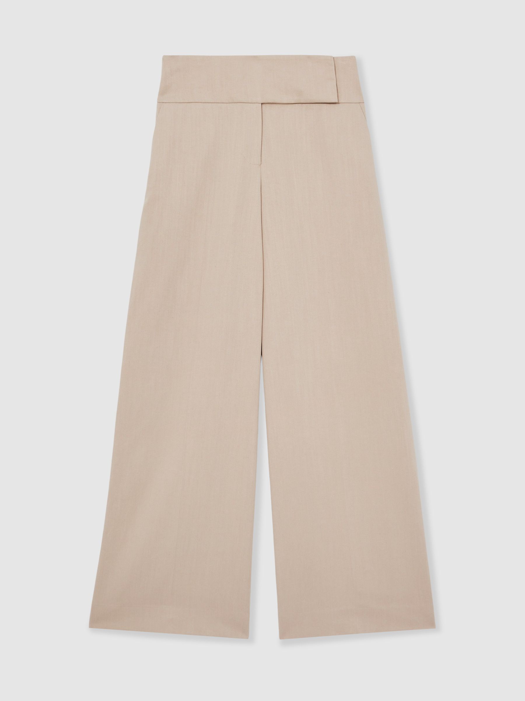 Petite Lyocell-Linen Wide-Leg Trousers in Neutral - Image 2 of 6