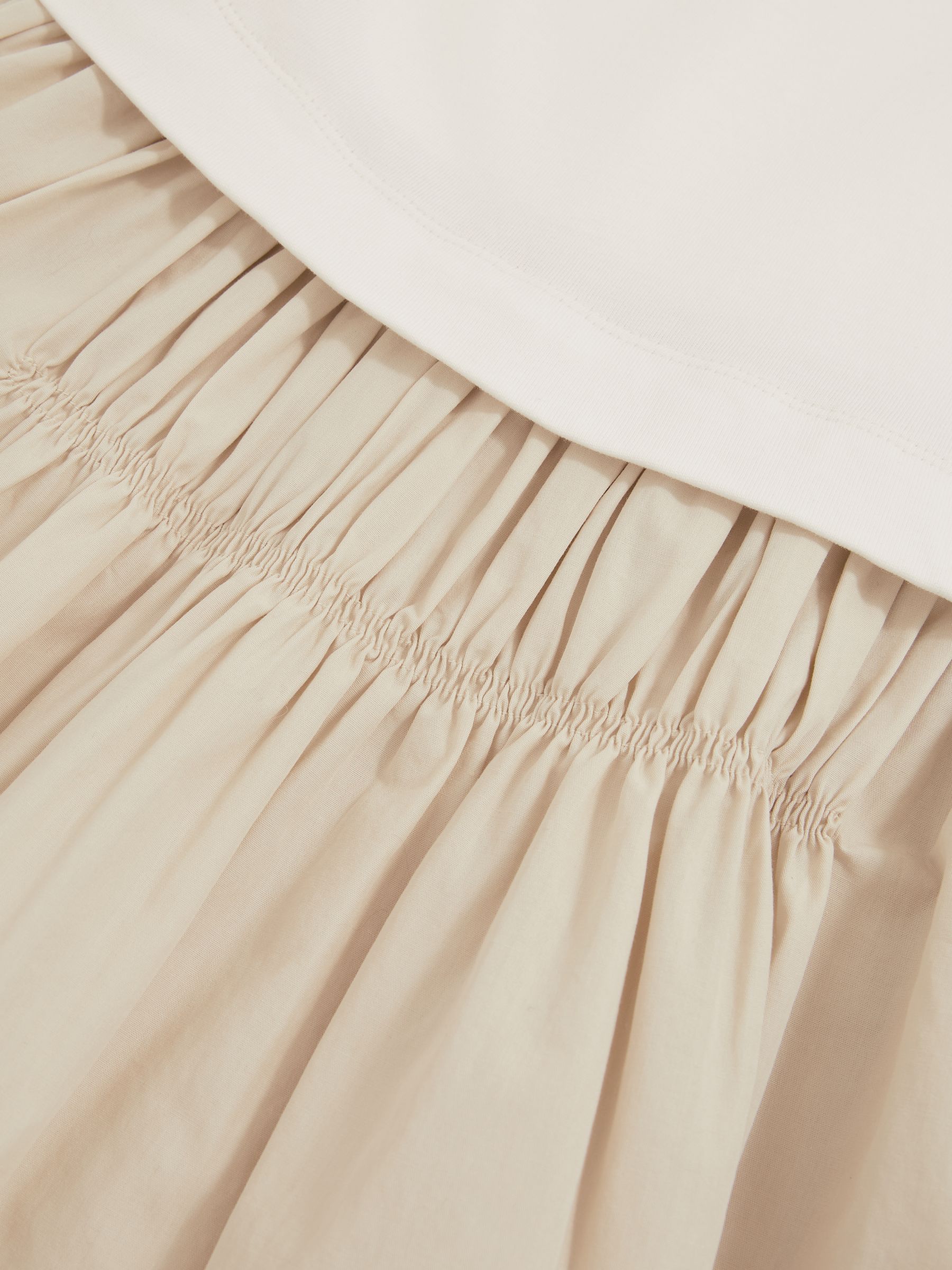 9-13 yrs Cotton Layered Sleeveless Midi Dress in Neutral - Image 4 of 4