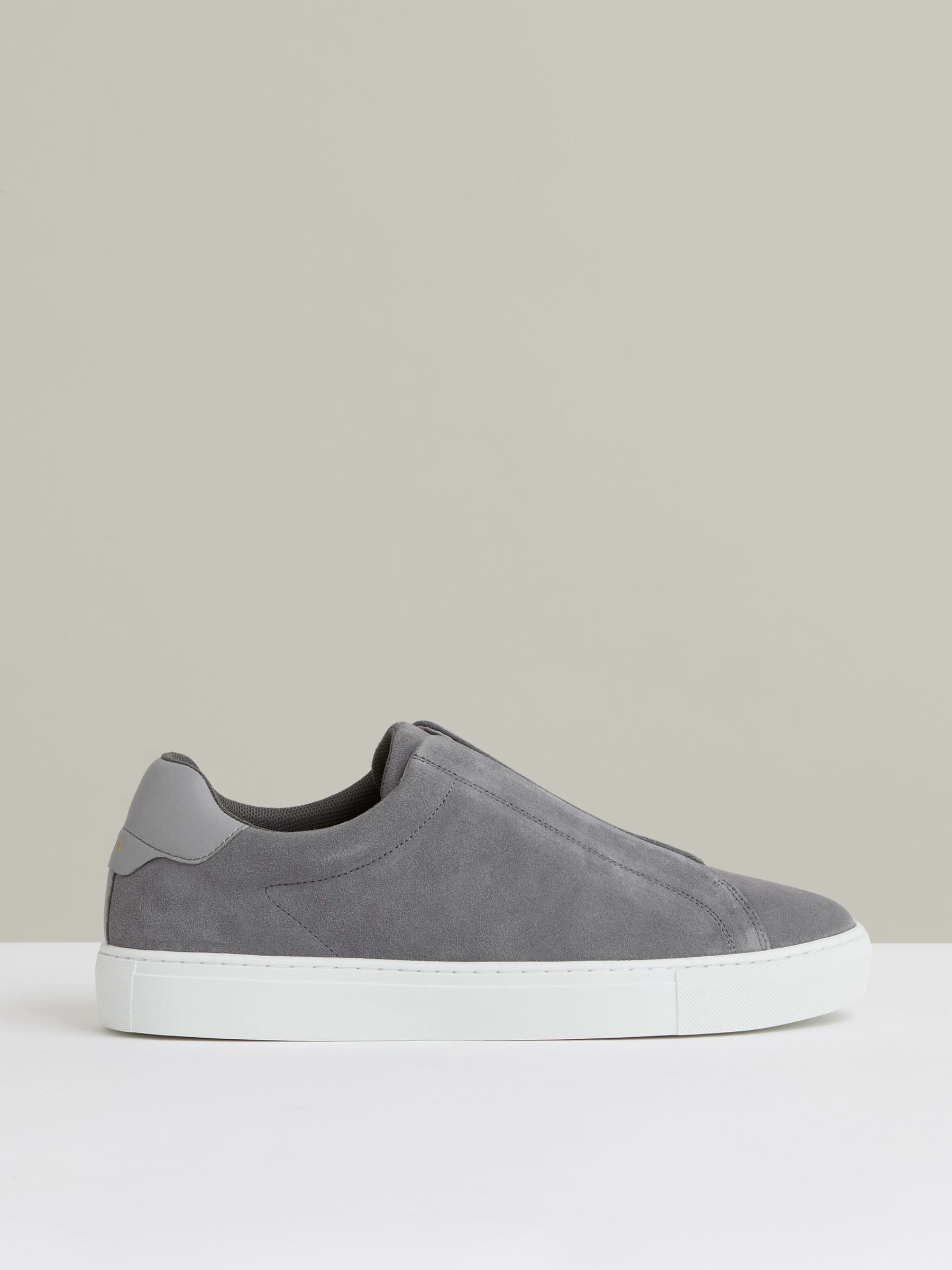 Suede Slip-Ons Elasticated Trainers in Grey - Image 1 of 5