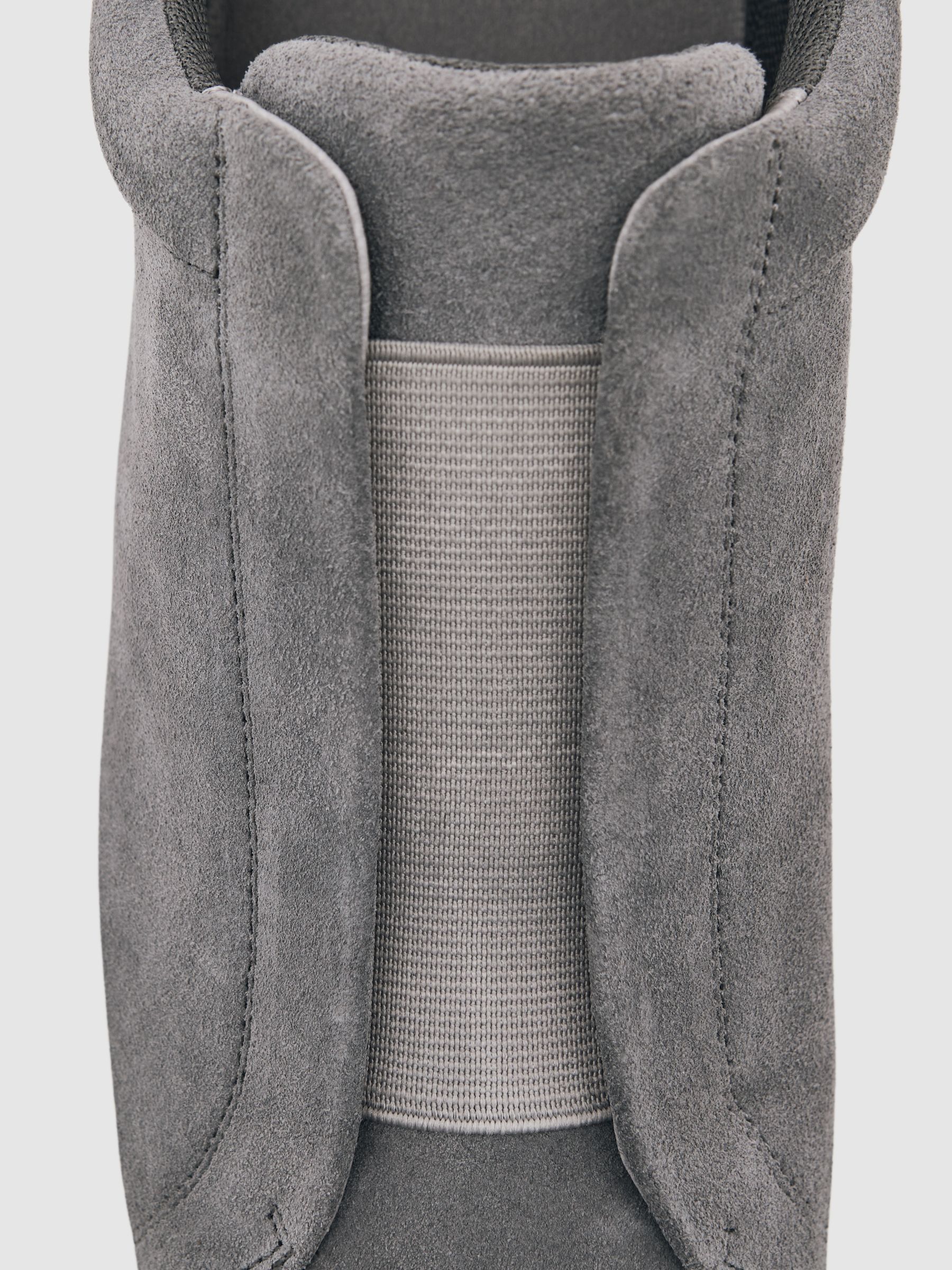 Suede Slip-On Elasticated Trainers in Grey - image 4
