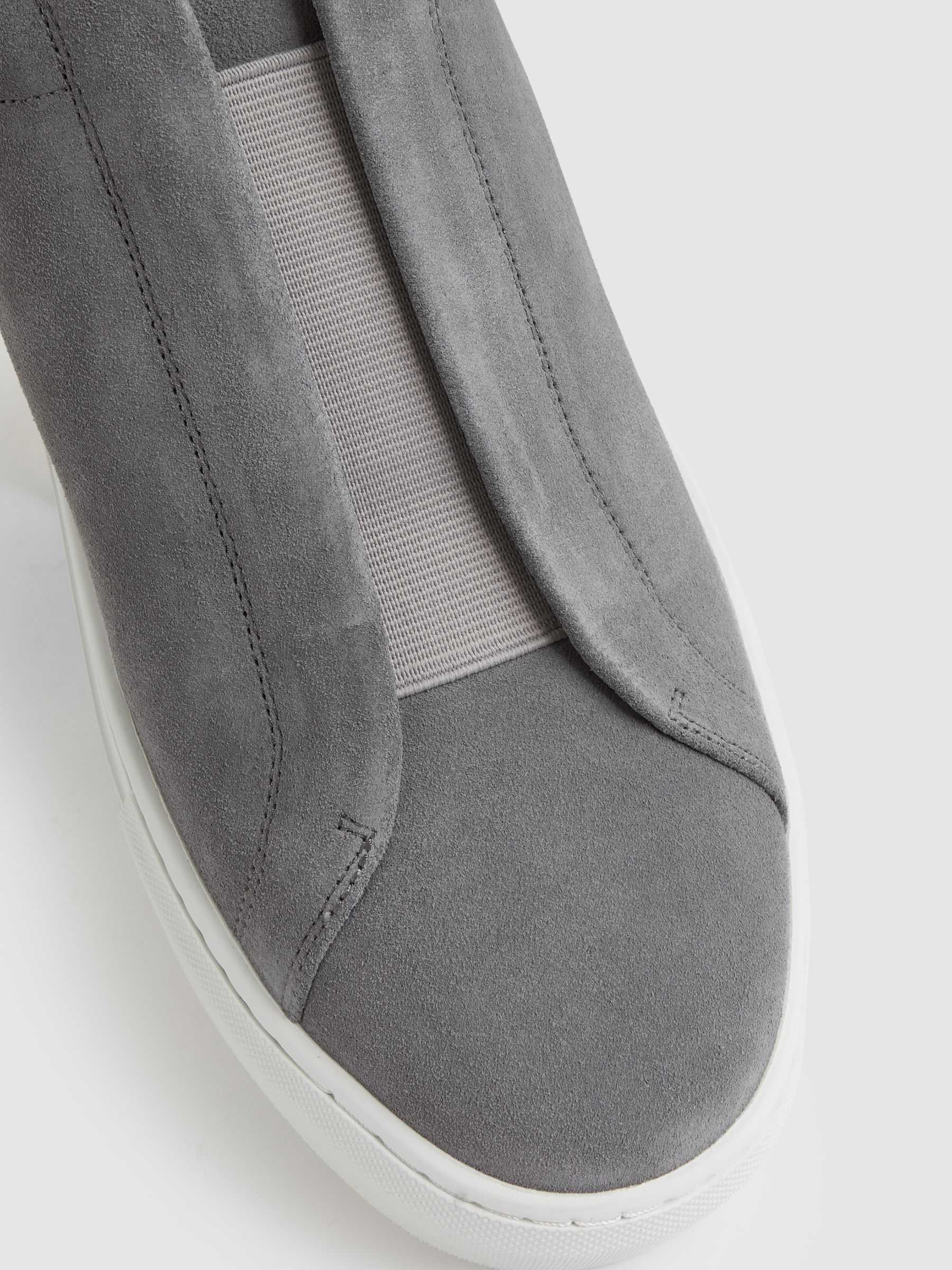 Suede Slip-Ons Elasticated Trainers in Grey - Image 5 of 5