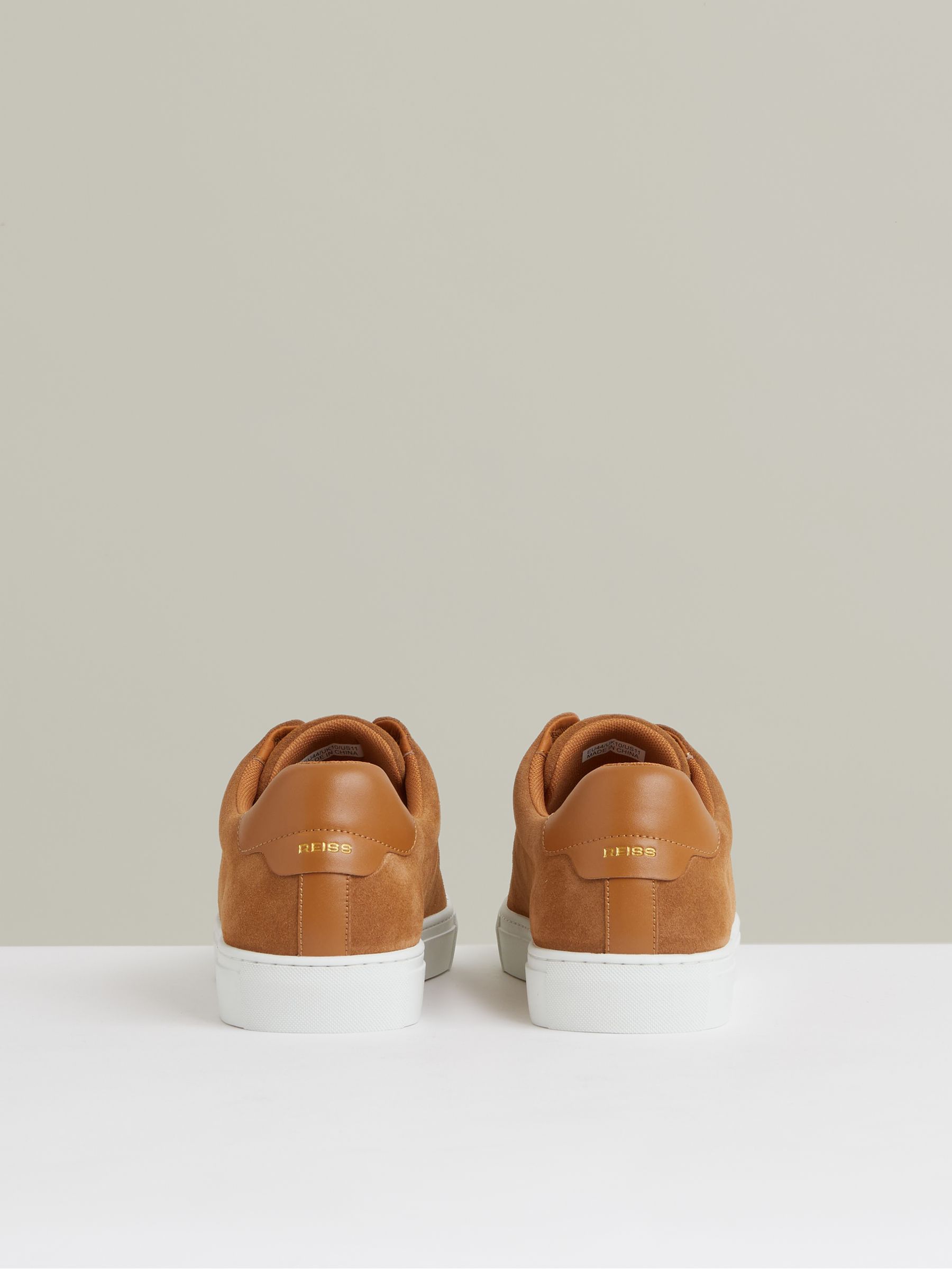 Suede Slip-On Elasticated Trainers in Tan Brown - Image 4 of 5