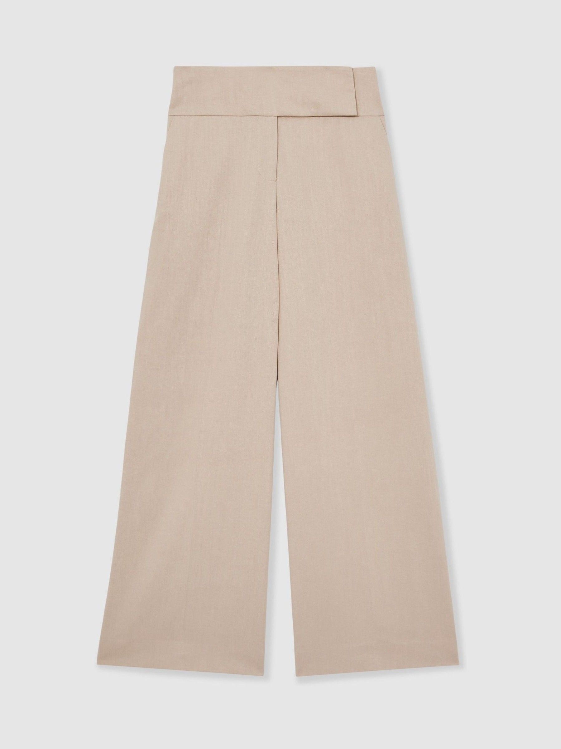 Lyocell-Linen Wide-Leg Trousers in Neutral - Image 2 of 5