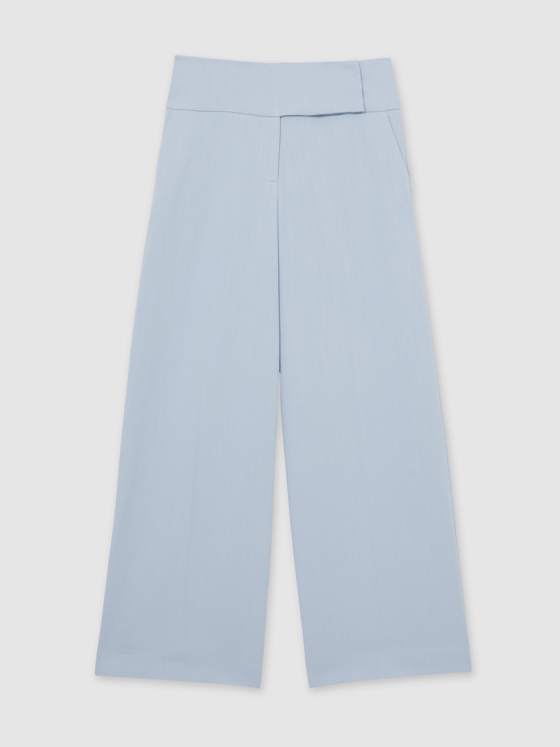 Lyocell-Linen Wide-Leg Trousers in Blue - Image 2 of 5