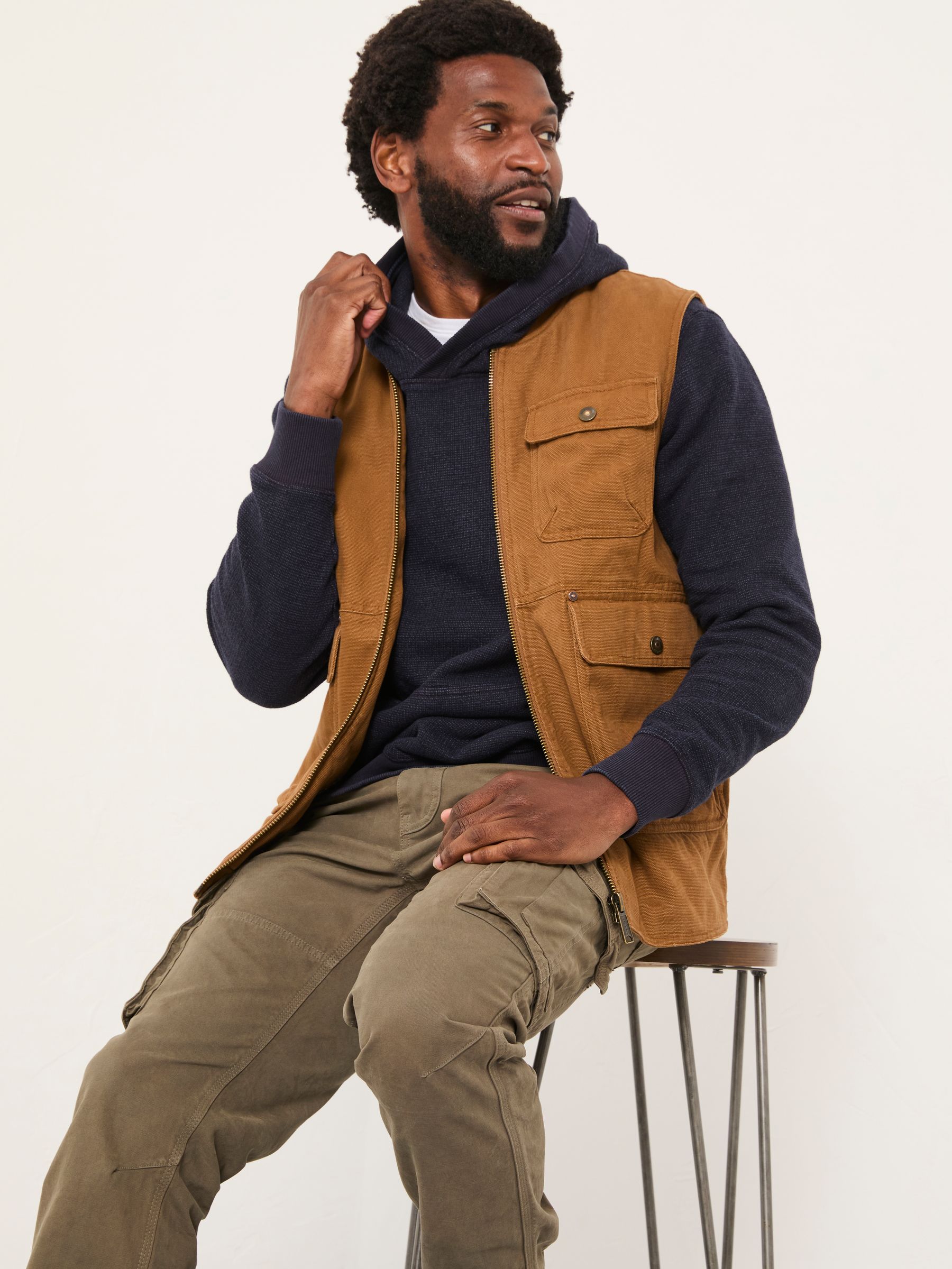 Rydal Light Brown Canvas Gilet - Image 2 of 7