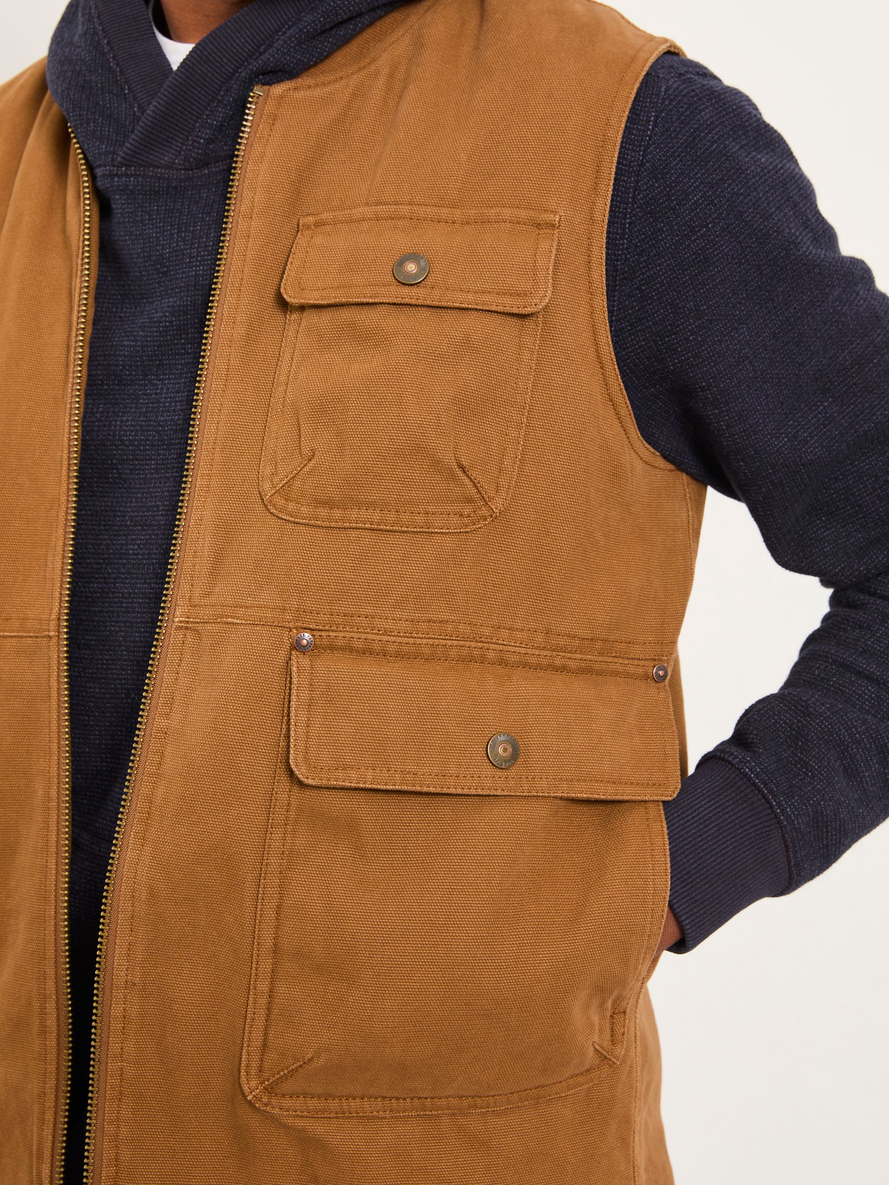 Rydal Light Brown Canvas Gilet - Image 4 of 7